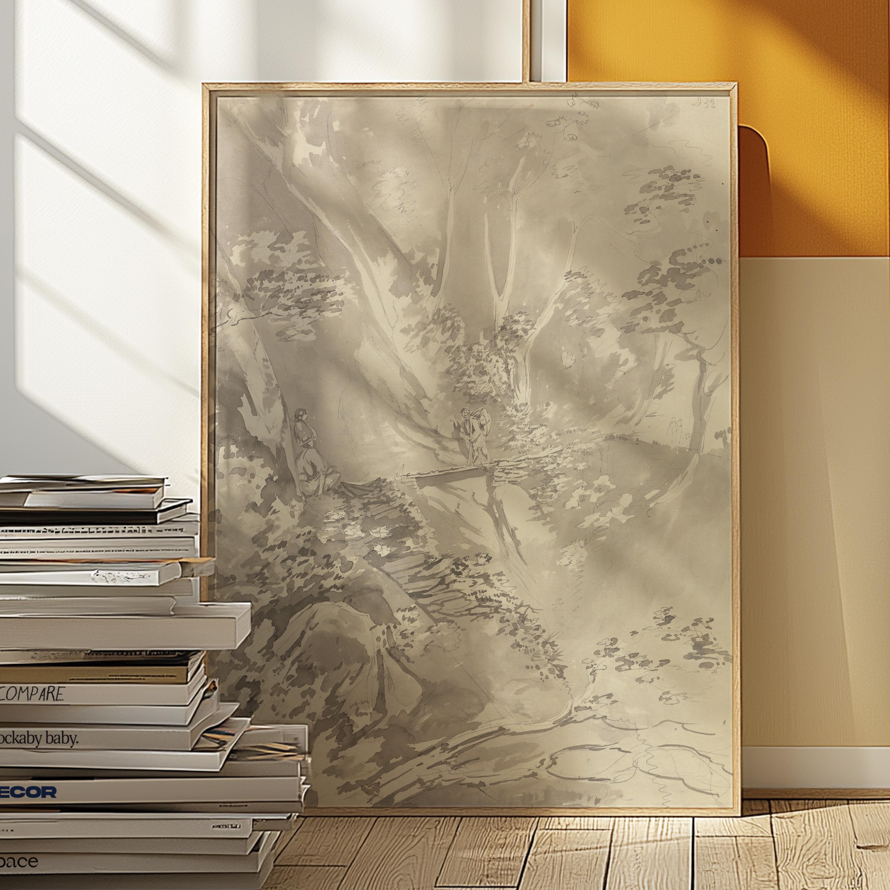 Bundle of 3 Classic Prints, Painting Decor, Digital Download, Nature Art Print, Landscape Sketch Art, Vintage Aesthetic, Classic Painting