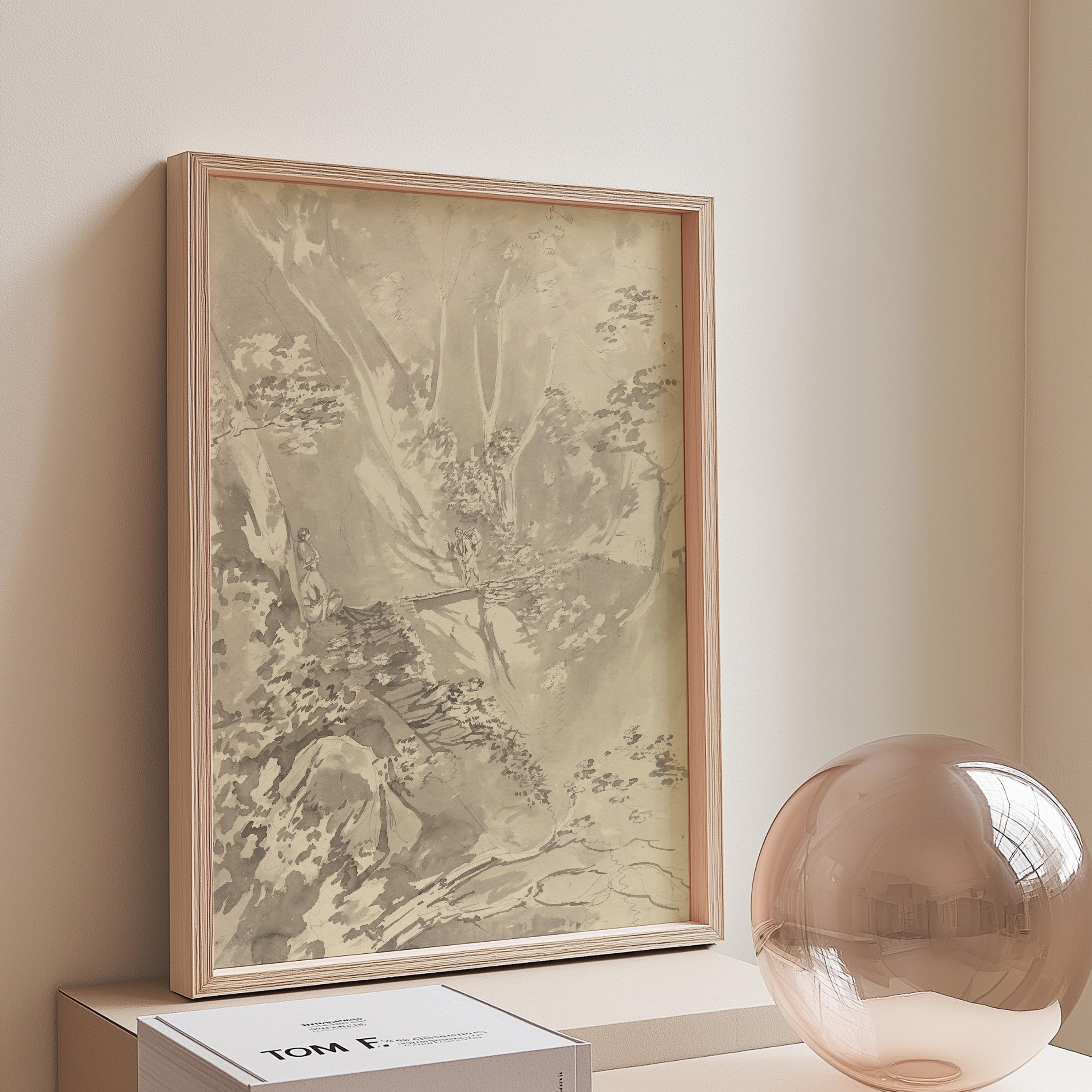 Bundle of 3 Classic Prints, Painting Decor, Digital Download, Nature Art Print, Landscape Sketch Art, Vintage Aesthetic, Classic Painting