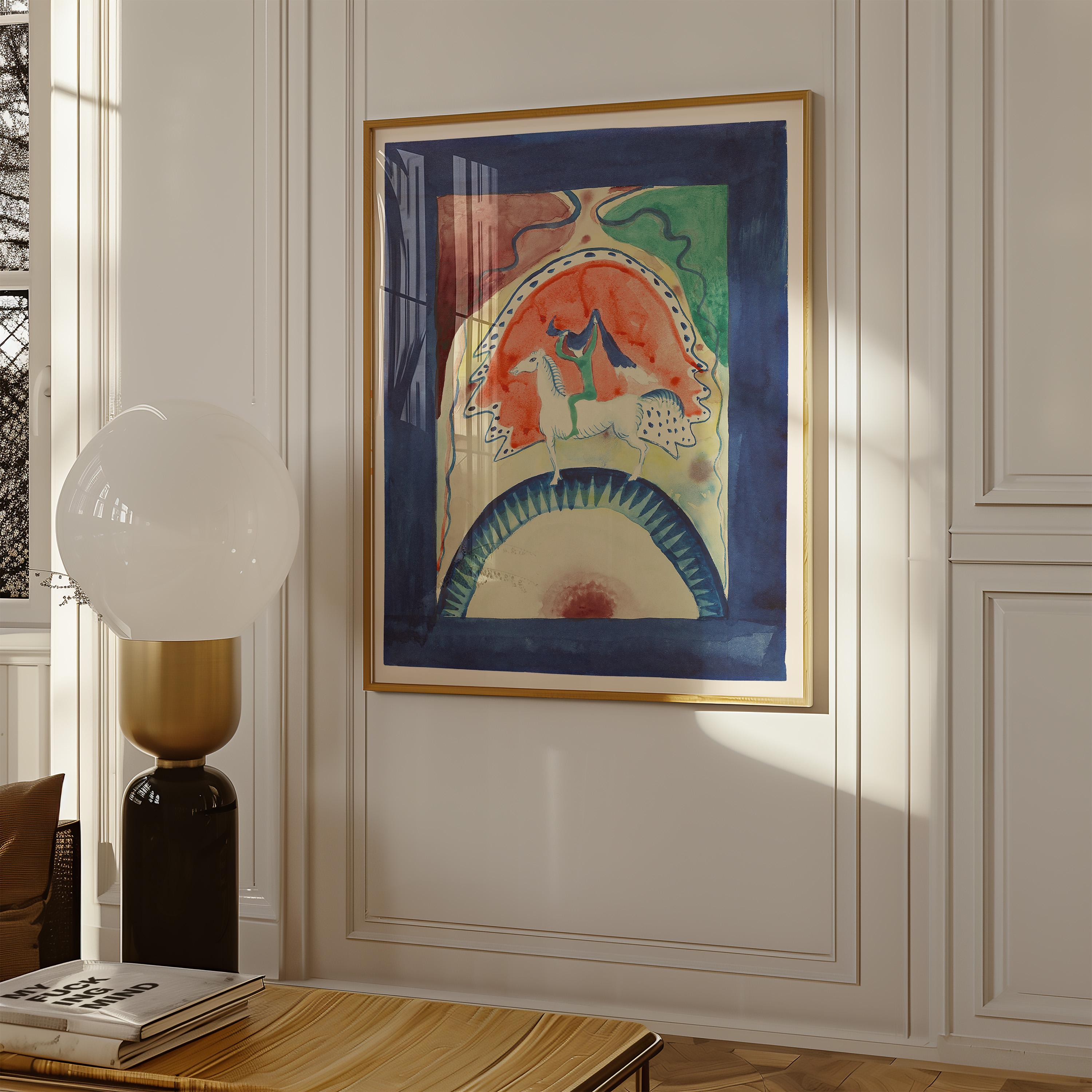 Kandinsky Art Print, Vintage Watercolor Painting, Living Room Decor, Downloadable Print, Large Wall Art, Vintage Art Print, Horse Abstract