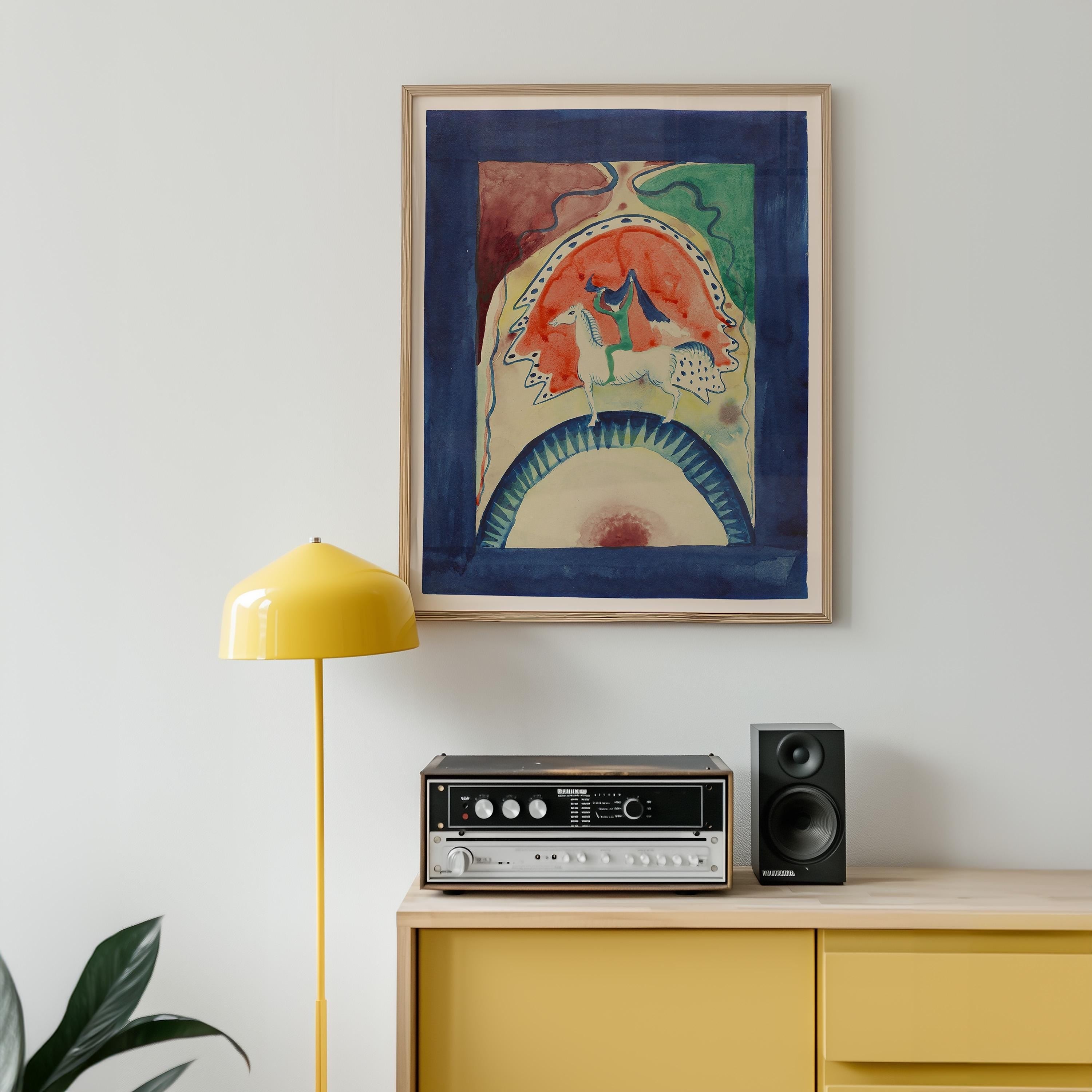 Kandinsky Art Print, Vintage Watercolor Painting, Living Room Decor, Downloadable Print, Large Wall Art, Vintage Art Print, Horse Abstract