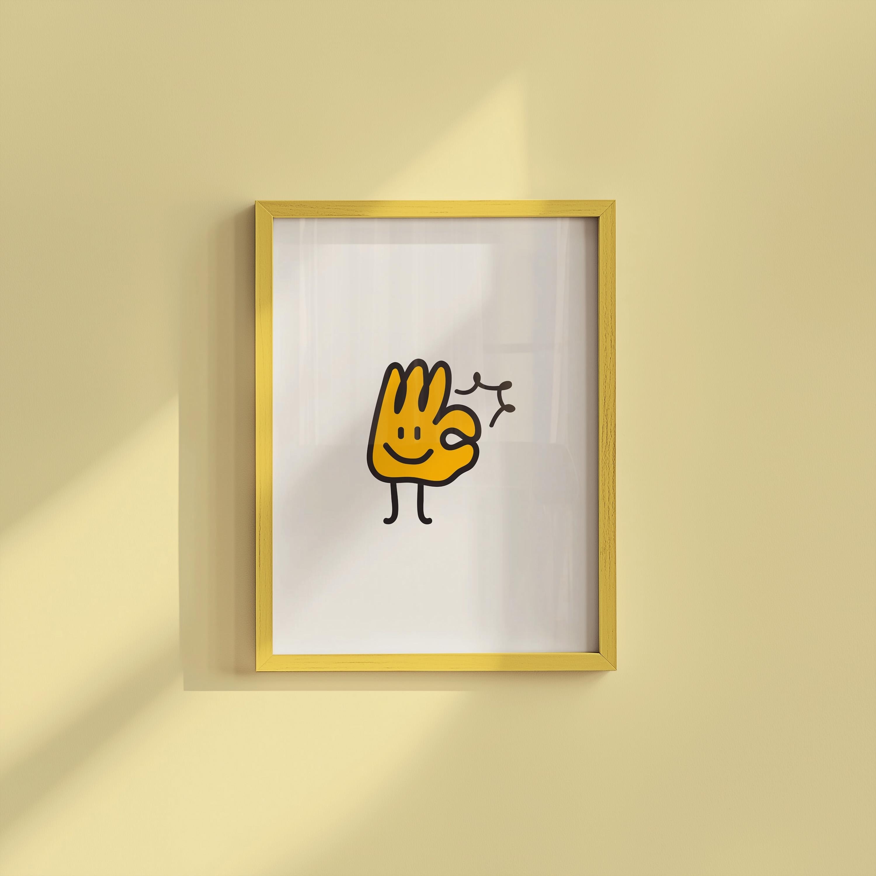 A-Ok, A-Okay, A Okay, Trendy Art Prints, Kids Room Decor, Digital download, Cute Yellow Art Print, Preppy Wall Art, Kid Prints, Minimal Art