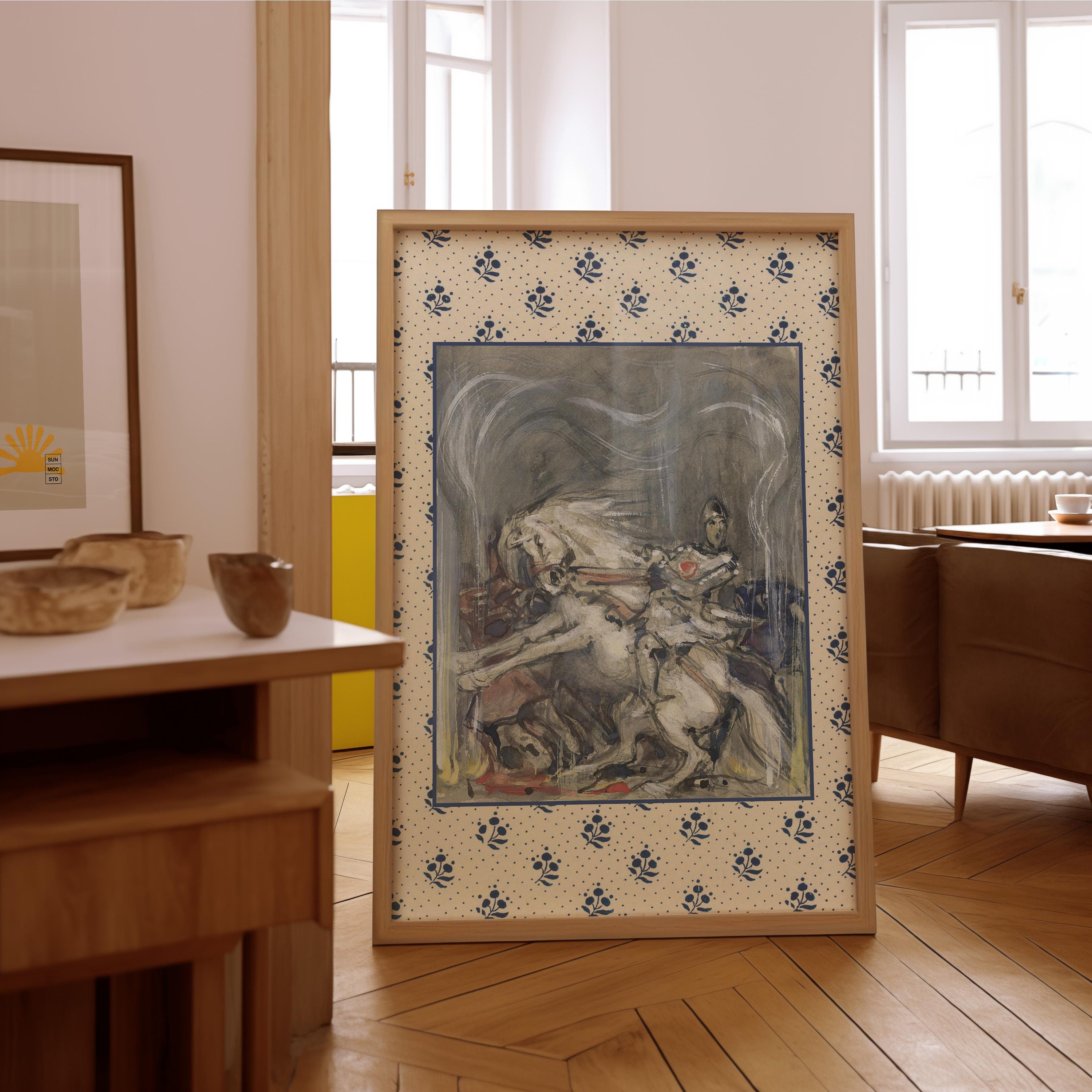 Knight Print, INSTANT Digital Wall Art, Trendy Decor, Medieval illustration, Living Room Art, Cottage, Nursery, Vintage Boys Art, Boys Decor