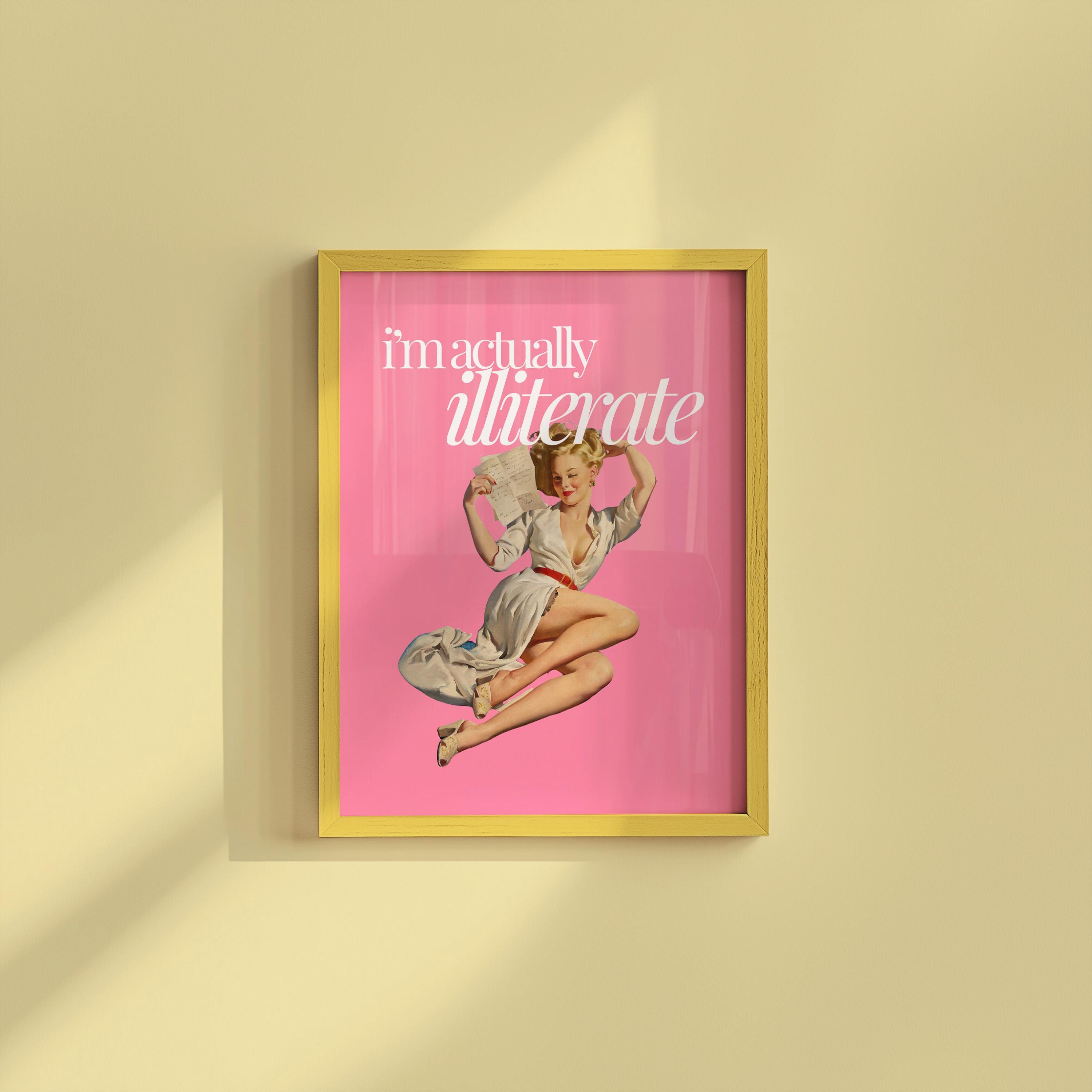 Digital Art Prints, Girly Art Prints, Retro Art, Trendy Collage Prints, Pulp Photo Art Print, Preppy Fun Art, Vintage Art Print, it girl art