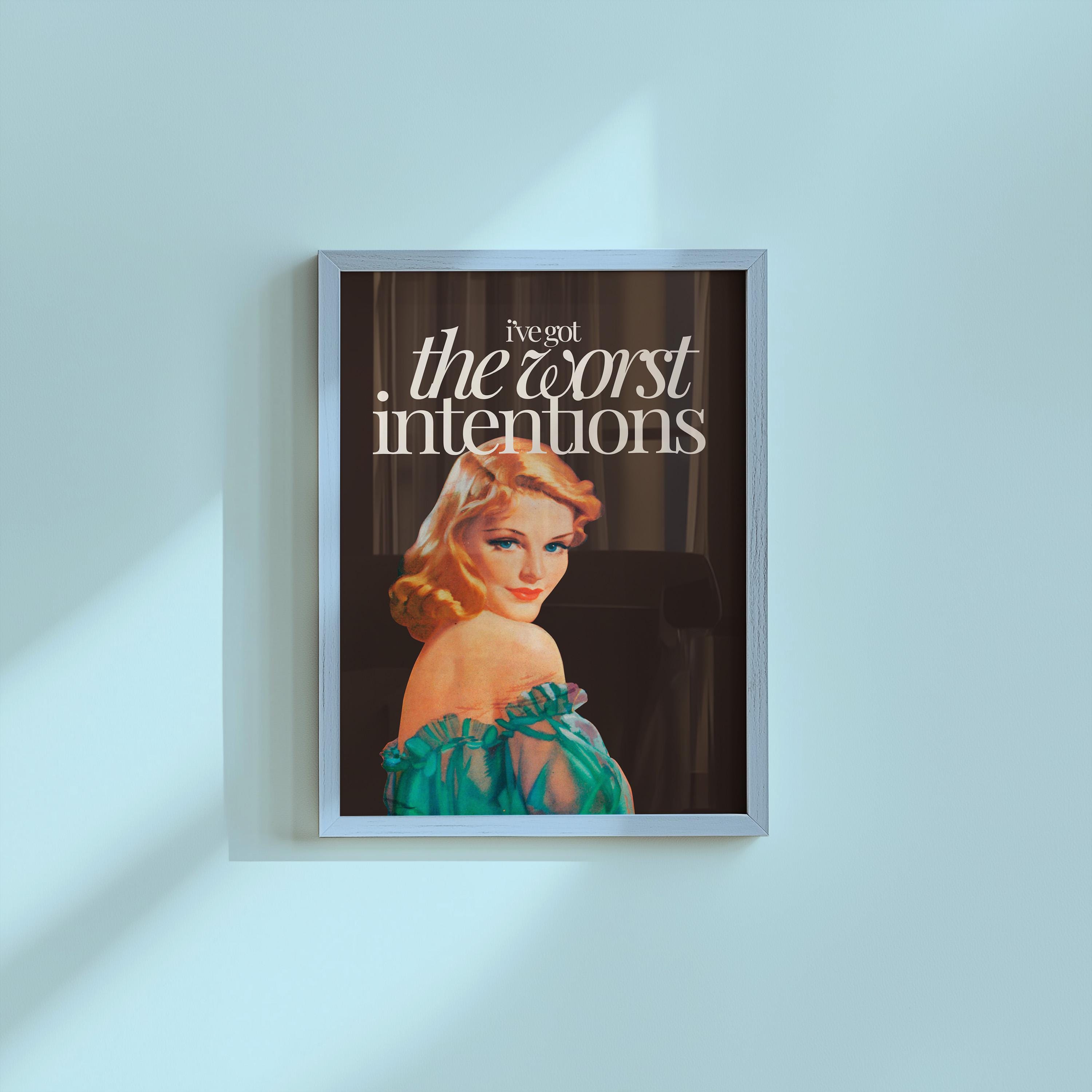 Wall Art Print,Retro Aesthetic Art,Apartment Art,Feminist Art,Living Room Decor,Pulp Pinup Art, Pulp Art Print, Retro Funny Women Art
