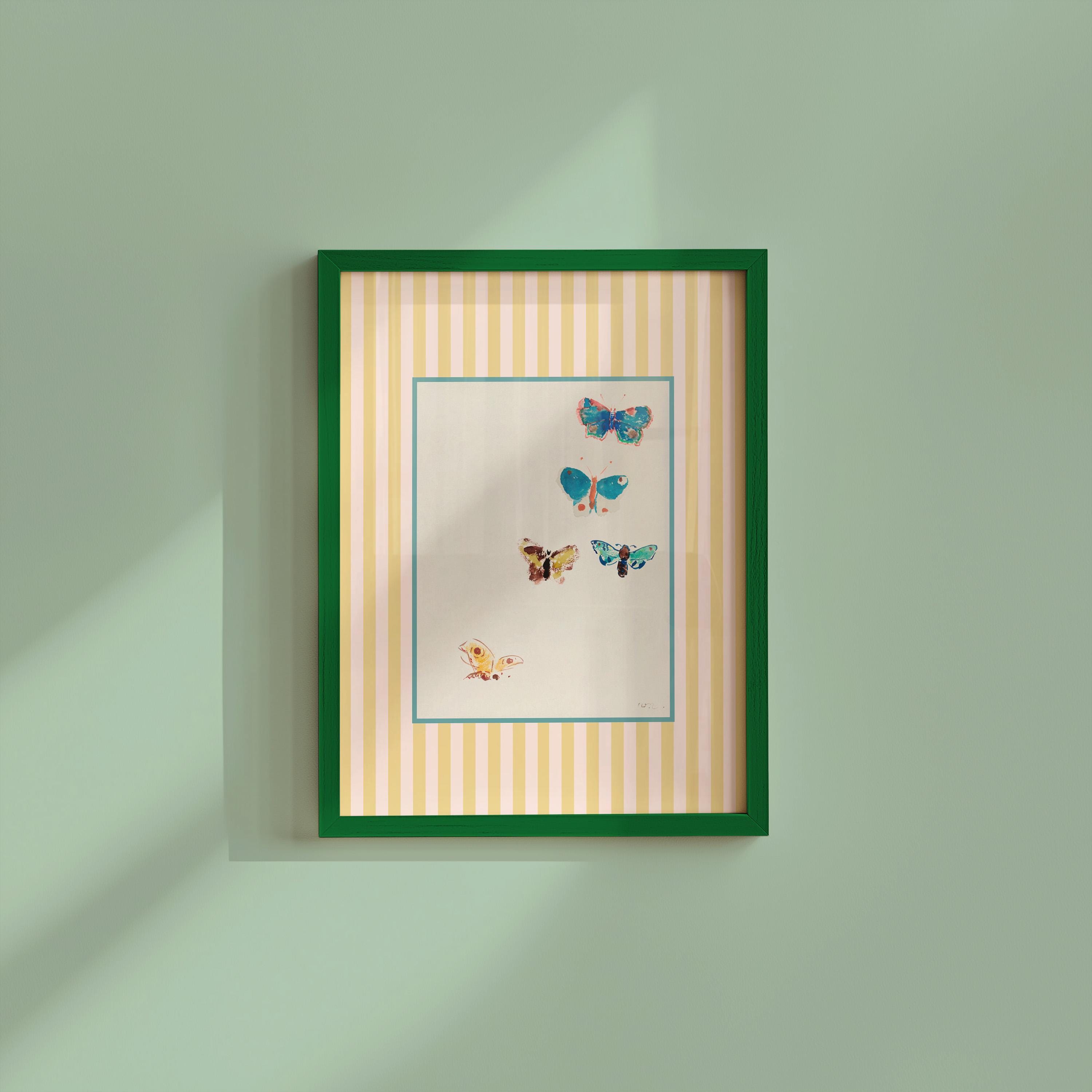 Butterflies Print, Downloadable Art, Nursery Decor, Vintage Minimalist Decor, Butterfly Print, Farmhouse Decor, Yellow Wall Art, GS Print
