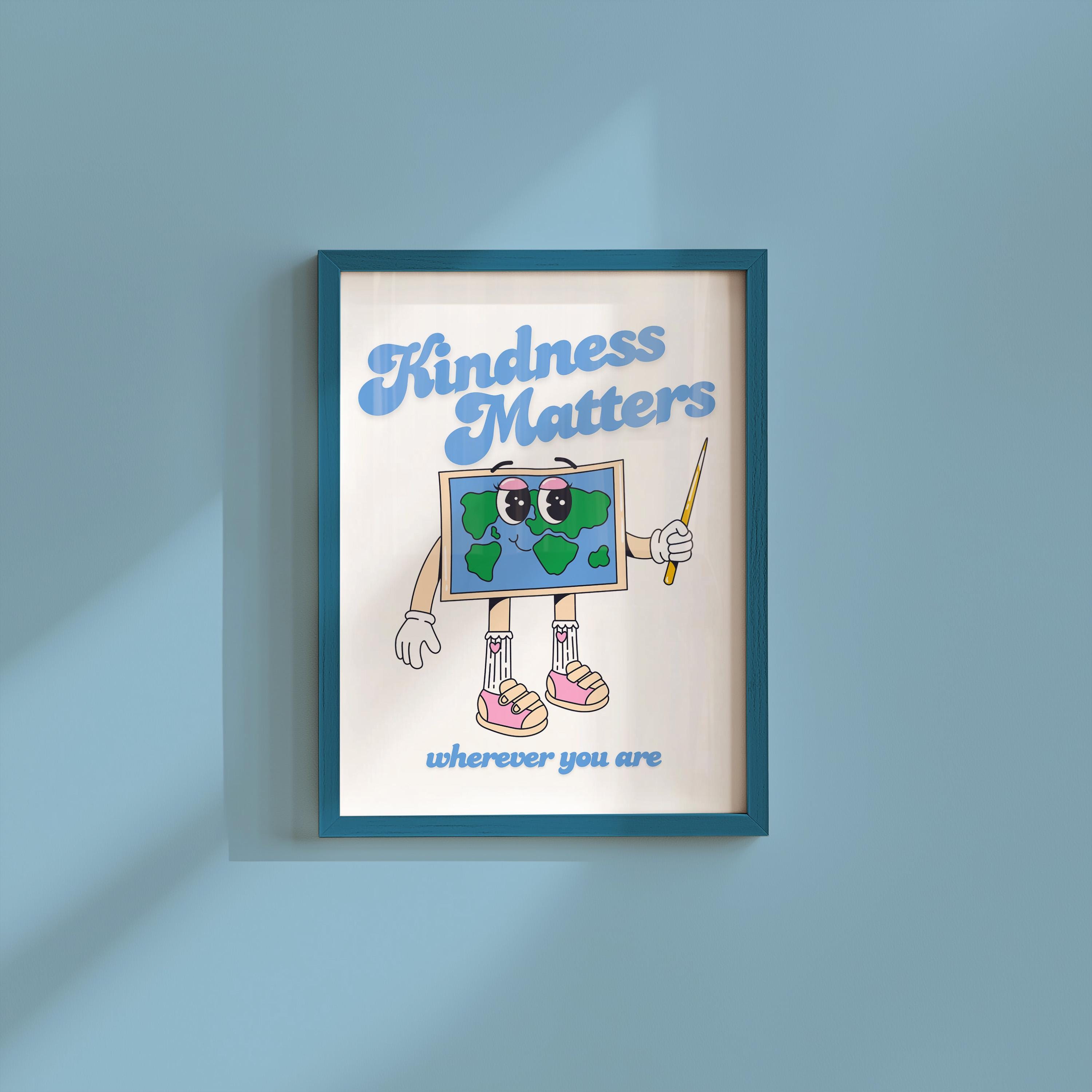 School Print, Inclusivity Digital Print, Instant Download, Kindness Matters Art, Retro Art Print, Classroom Posters, Kids Room Art