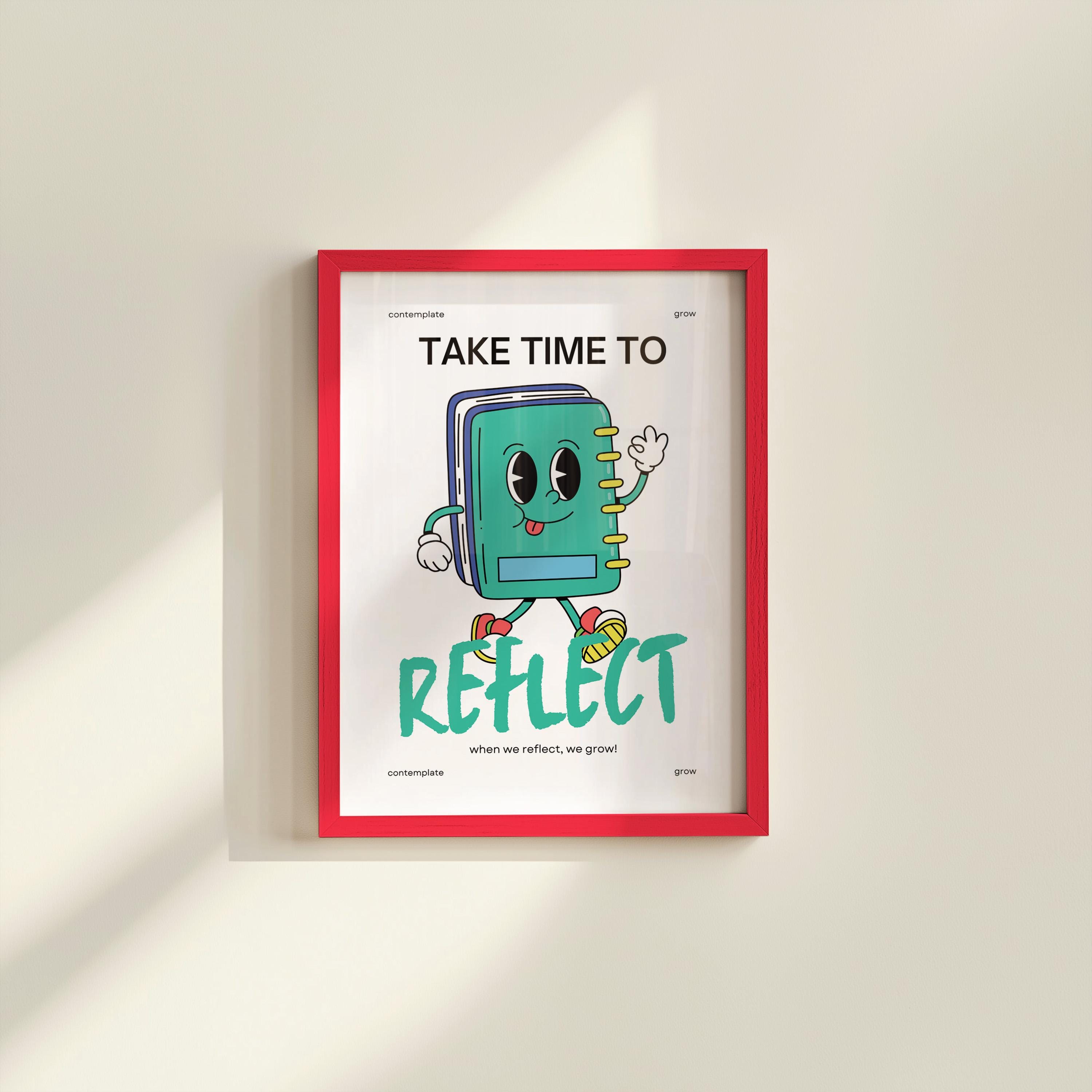 Retro Inspiration Art Print for Classroom and Kids, Cute Vintage Reflection & Meditation Prints, Perfect for Journaling Decor