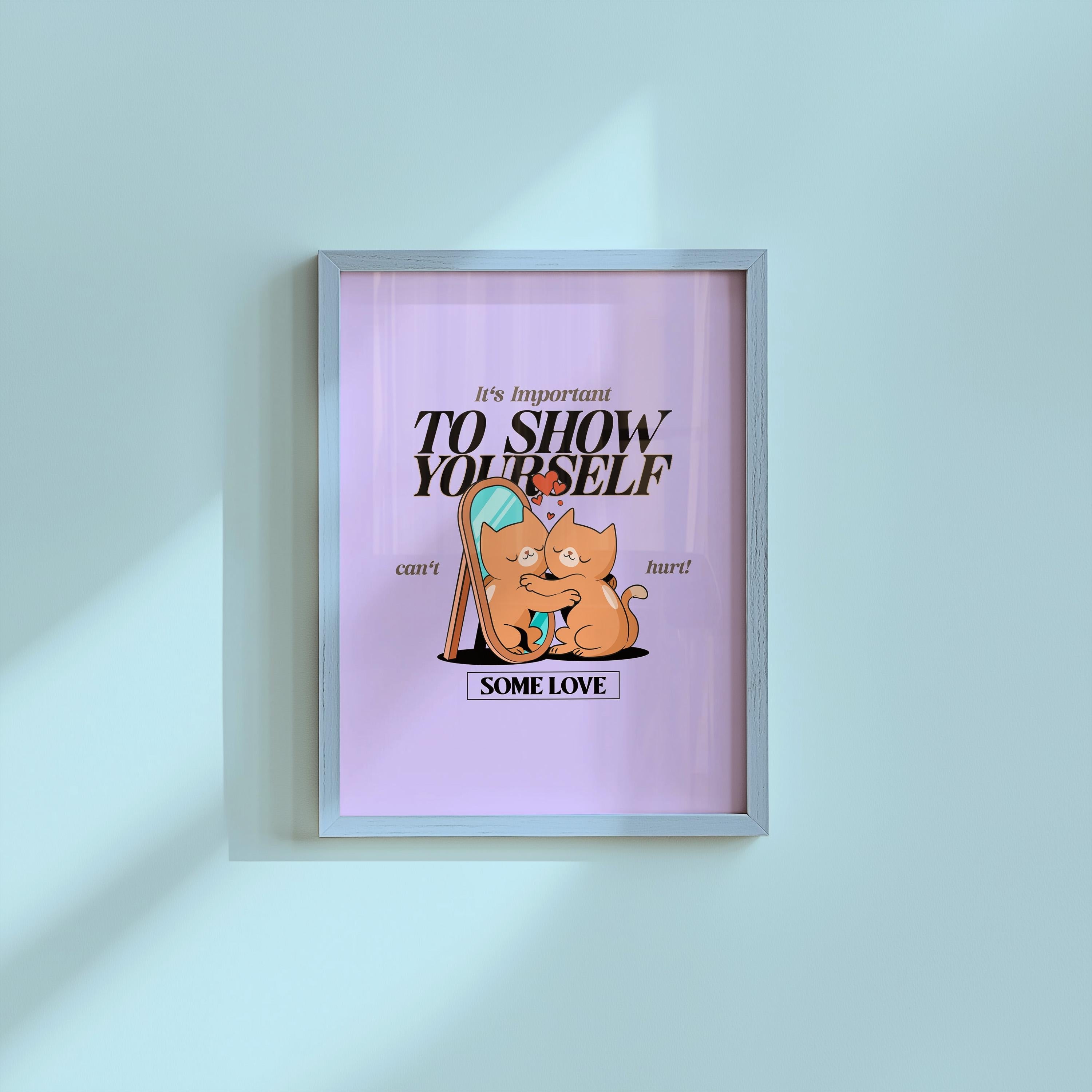 CuteKids Print, Self Love Print, Purple Wall Print, Cute Wall Art, Retro Cartoon Poster, Retro Quote Print, Cartoon Prints, Kid Art