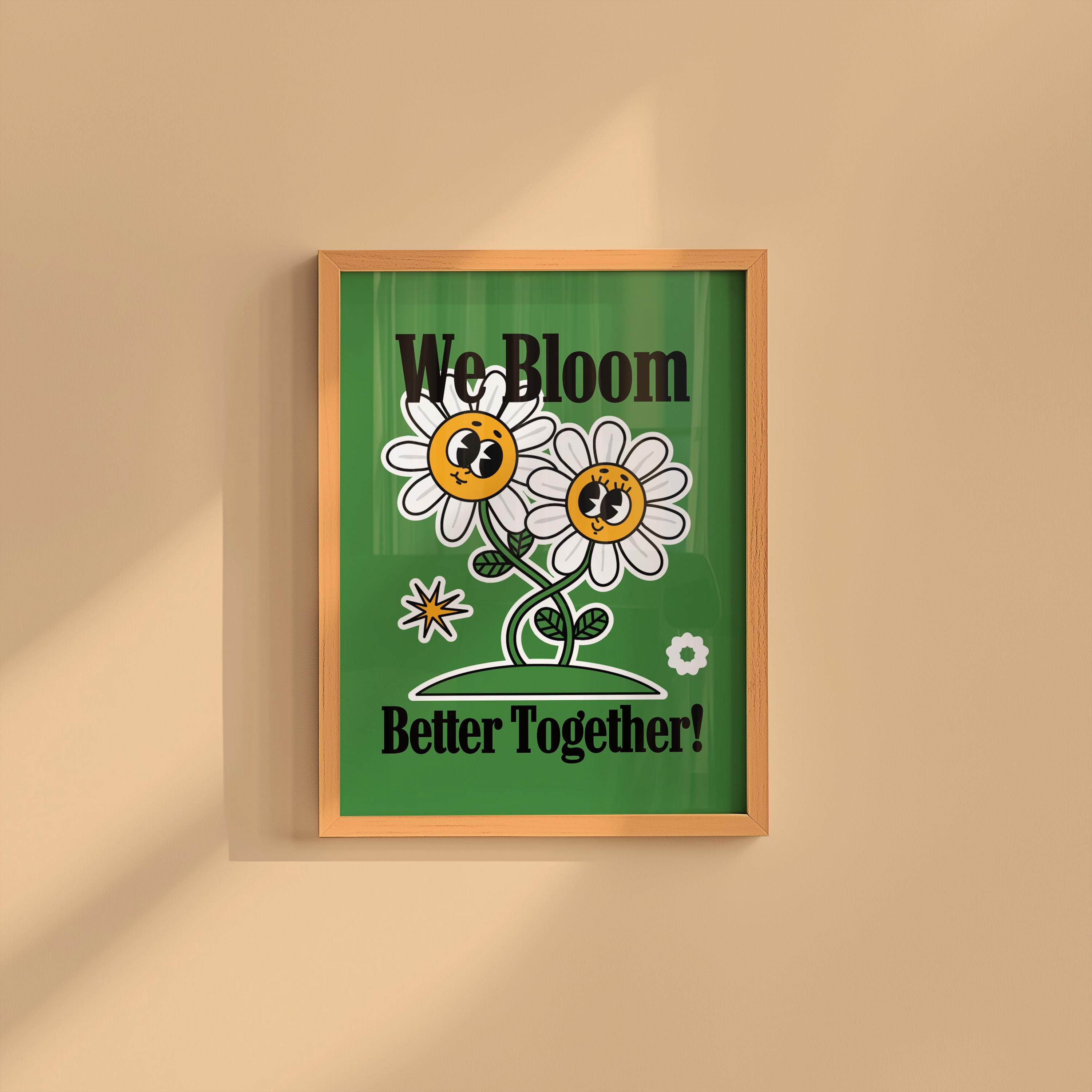 Retro Groovy Print, Flower Print, Retro Wall Art, Hippie wall decor, Digital Download Print, Retro wall art print, Retro digital download
