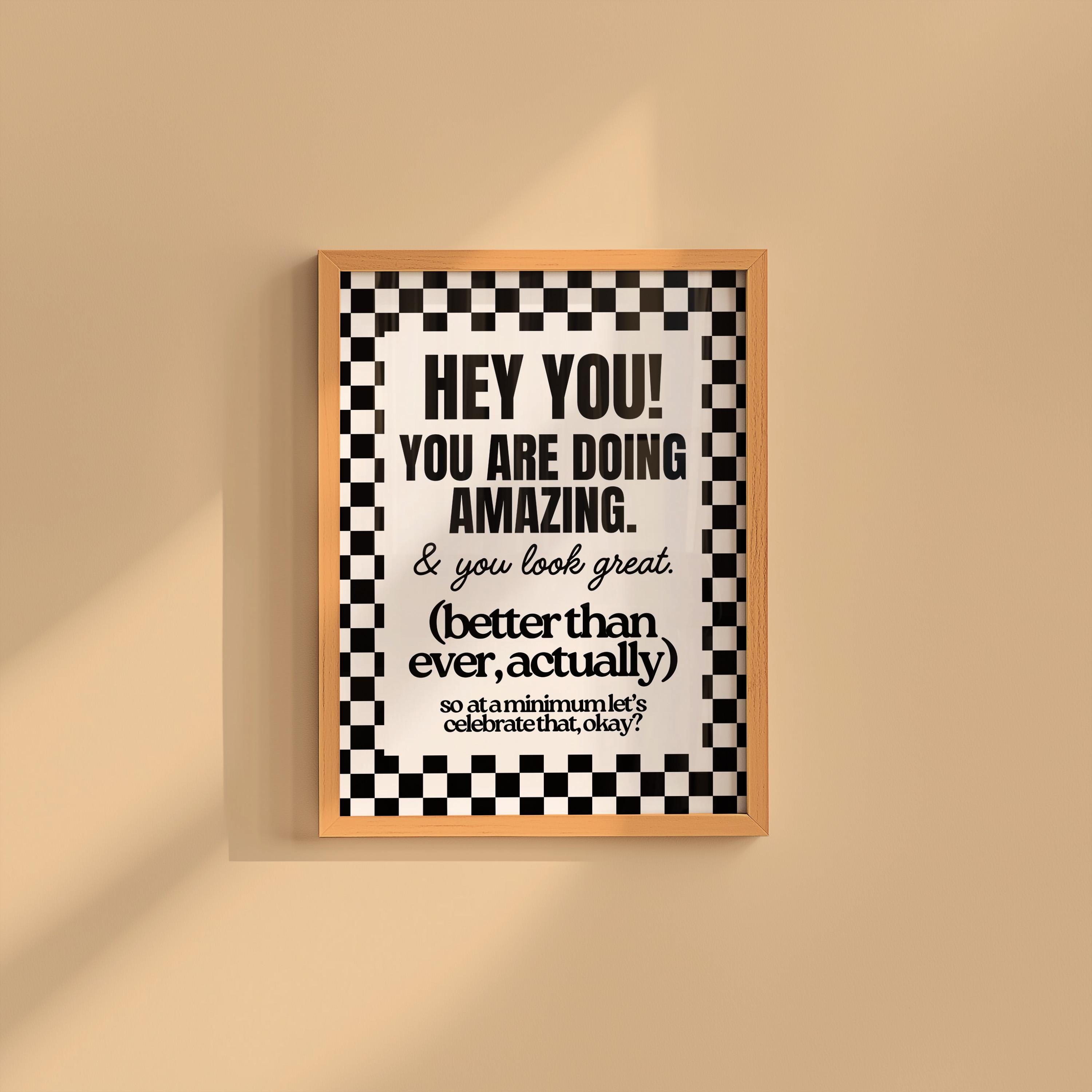 Affirmation Print, Retro Typography Print, Digital Wall Print, Wall Art, Positivity Poster, Retro Quote Print, Bedroom Posters