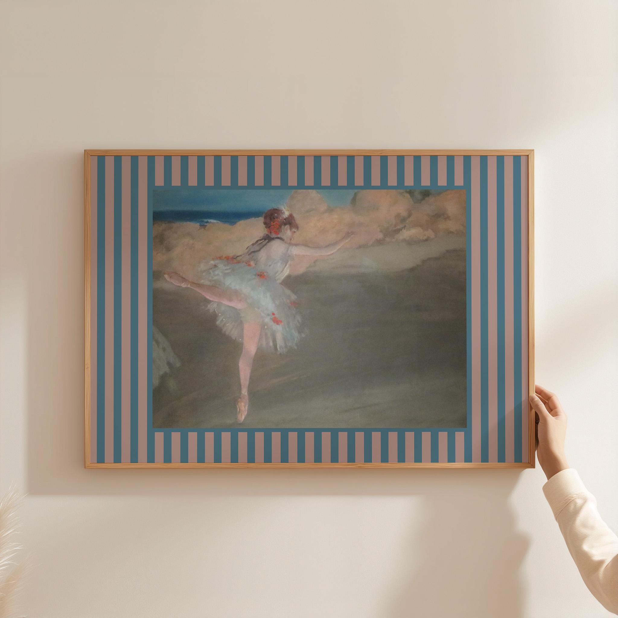 Vintage Dance Poster, Retro Vintage Print, Ballerina Decor, Digital Download, Ballet Art Print, Cottagecore Art, Vintage Aesthetic, Blue Art