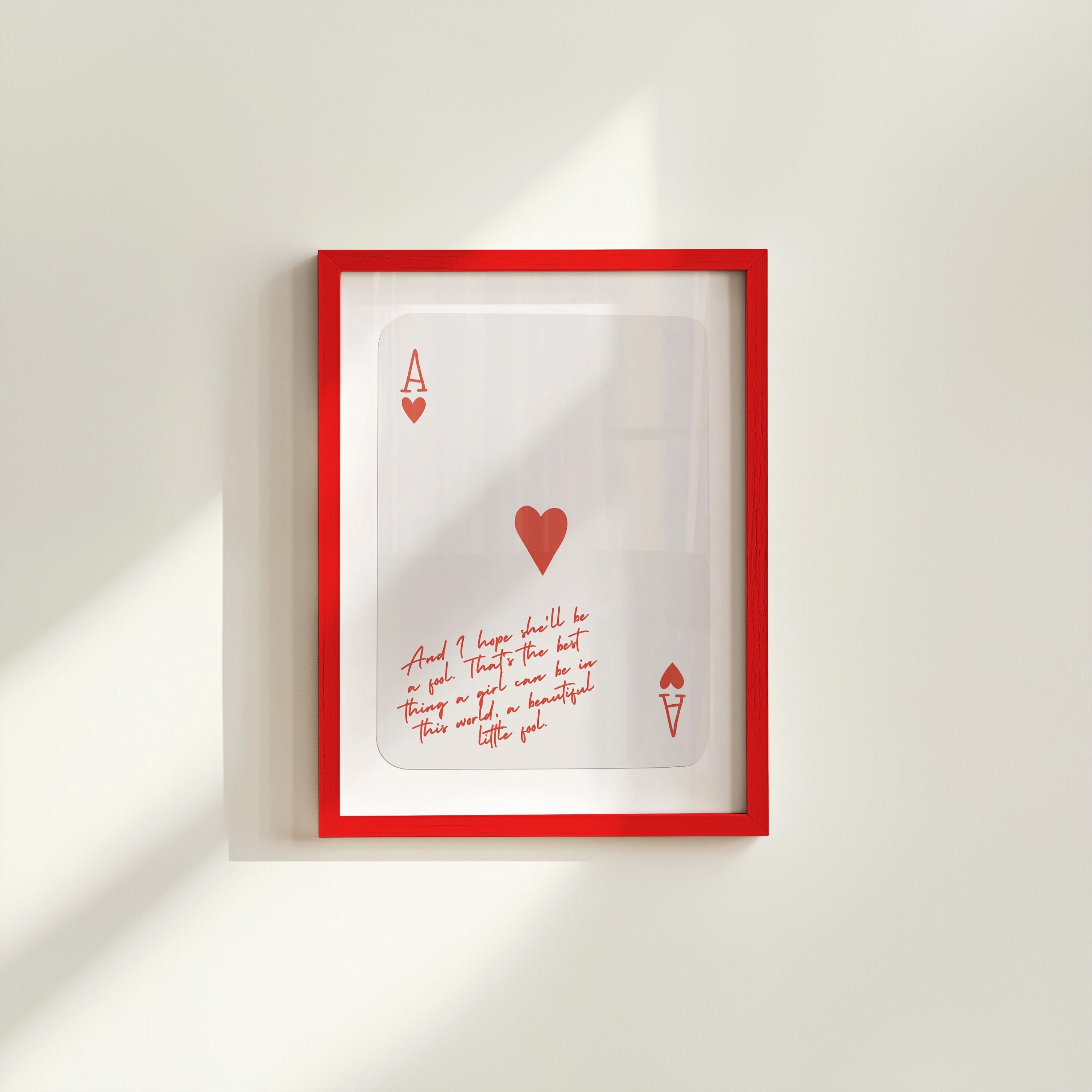 Ace of Hearts,Great Gatsby Quote,Retro Card Posters,Great Gatsby Wall Quotes,Trendy Wall Art,Aesthetic Print,Dorm Art,Ace of Hearts Art