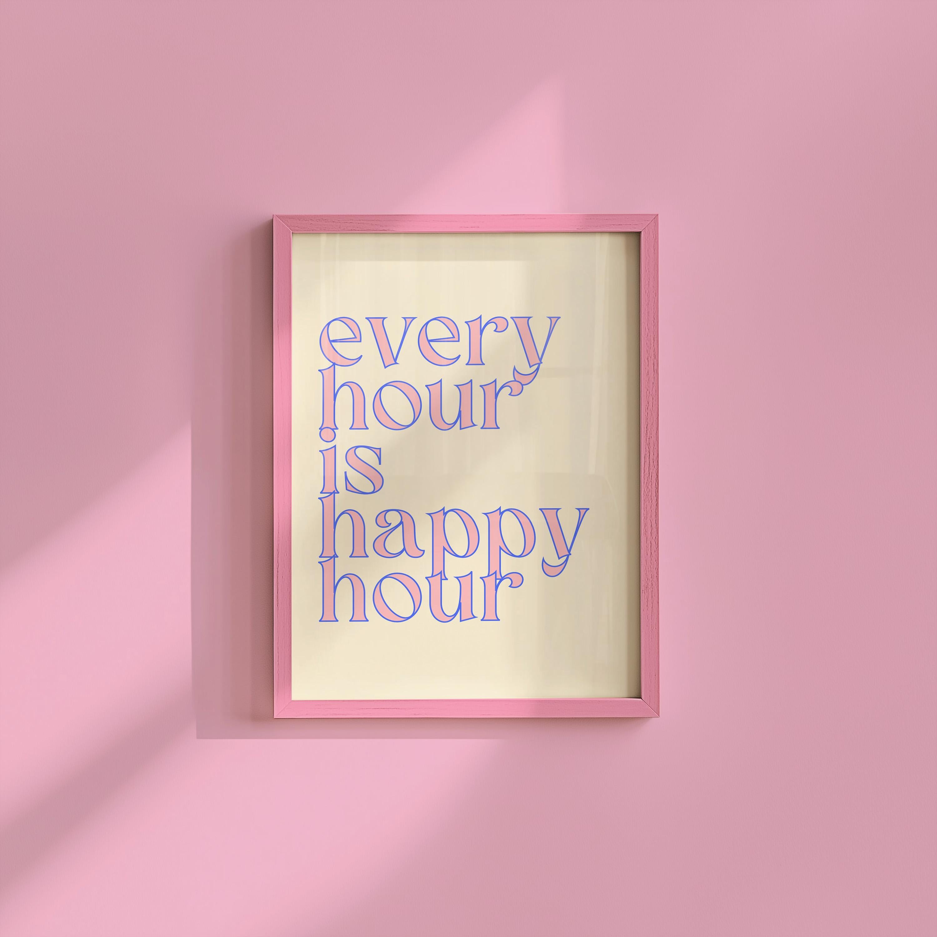 Happy Hour Print, Cheers Print, Bar Cart Wall Decor, Digital Download, Trendy Bar Kitchen Decor, Bar Cart Art, Happy Hour Wall Art