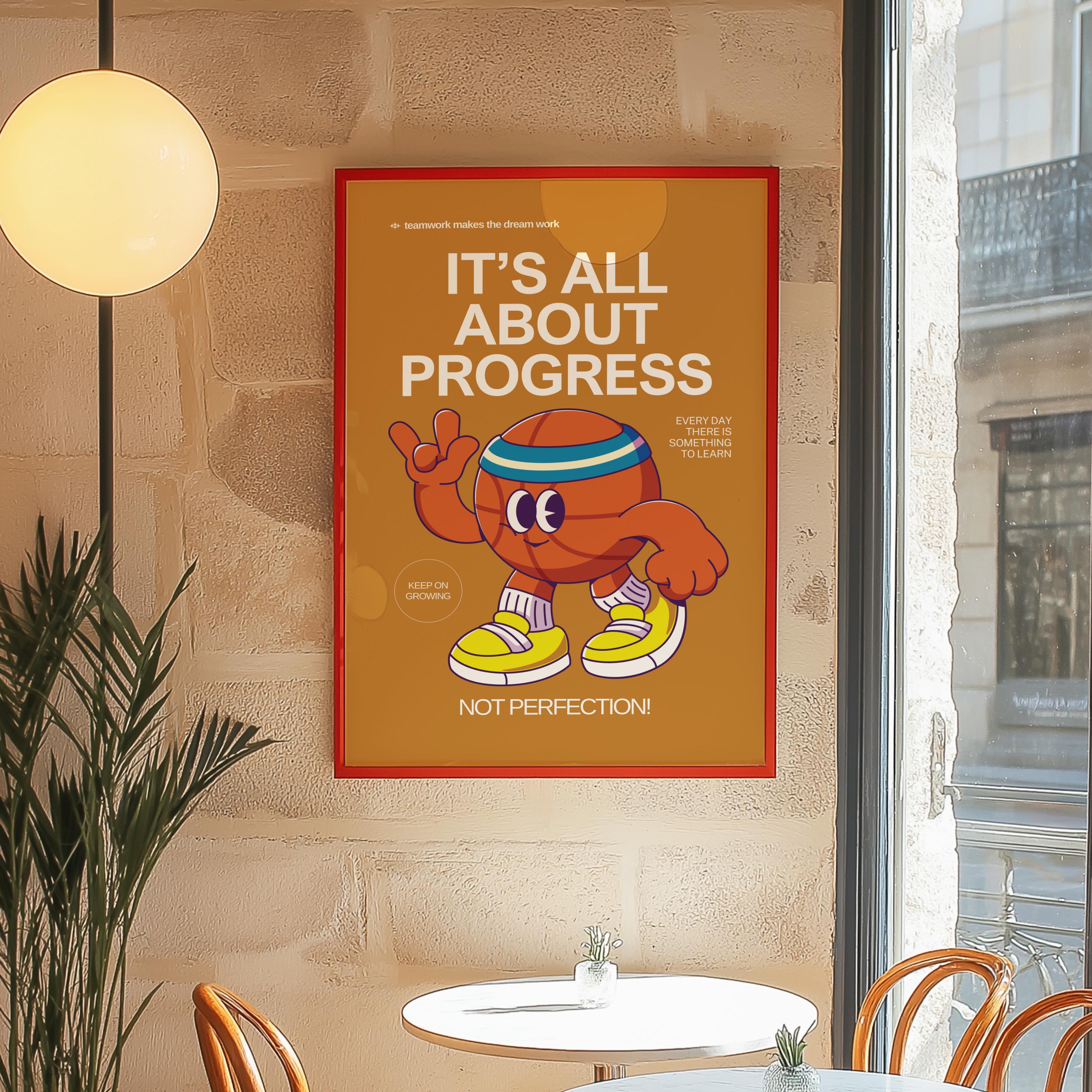 Retro Sports Print, Sports Wall Print, Cute Wall Art, Retro Cartoon Poster, Kid Art, Cartoon Print, Kid Art, Classroom Decor, Basketball
