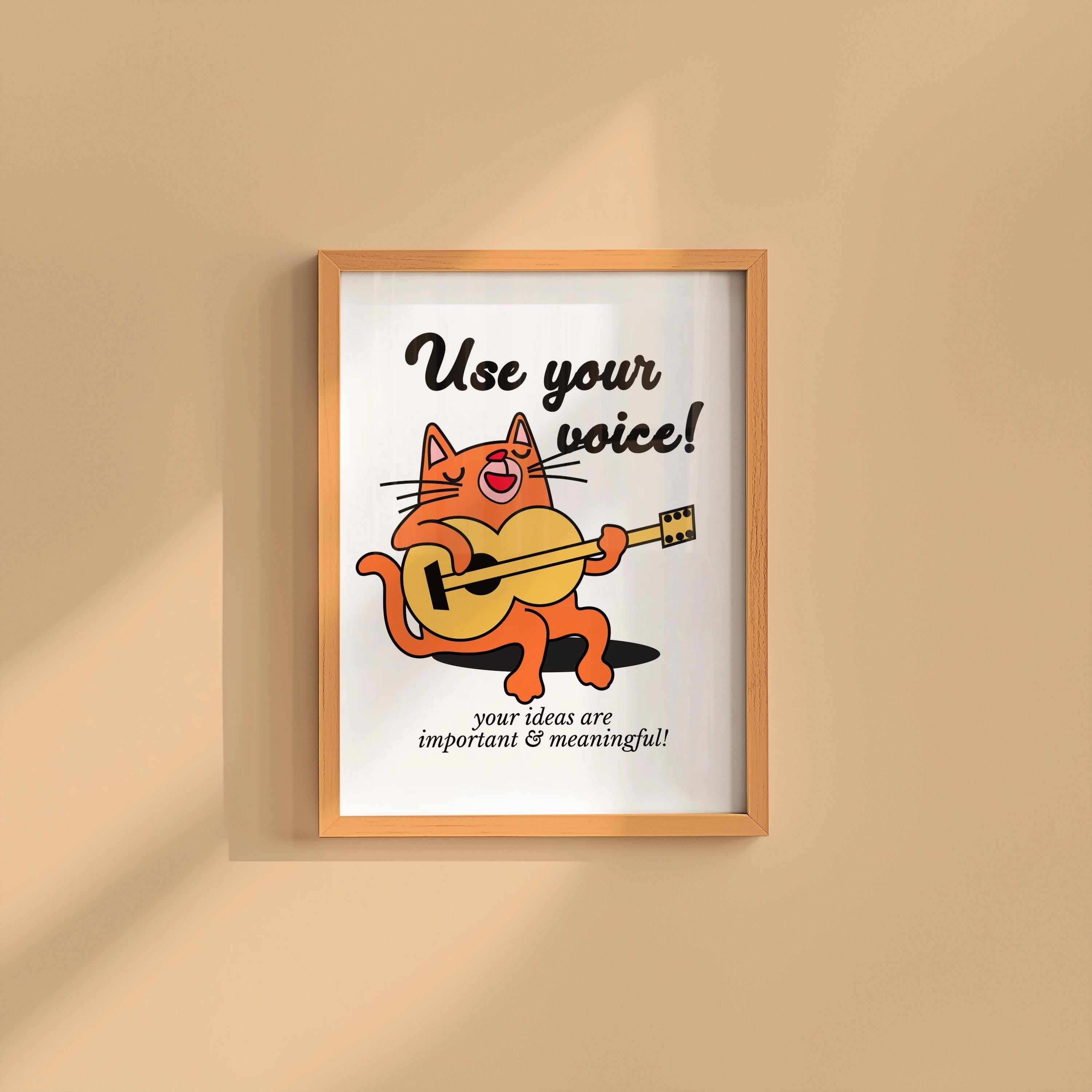 School Art, Inclusivity Digital Print, Instant Download, Computer Art, Use Your Voice Art, Retro Cartoon Art Print, Classroom Posters