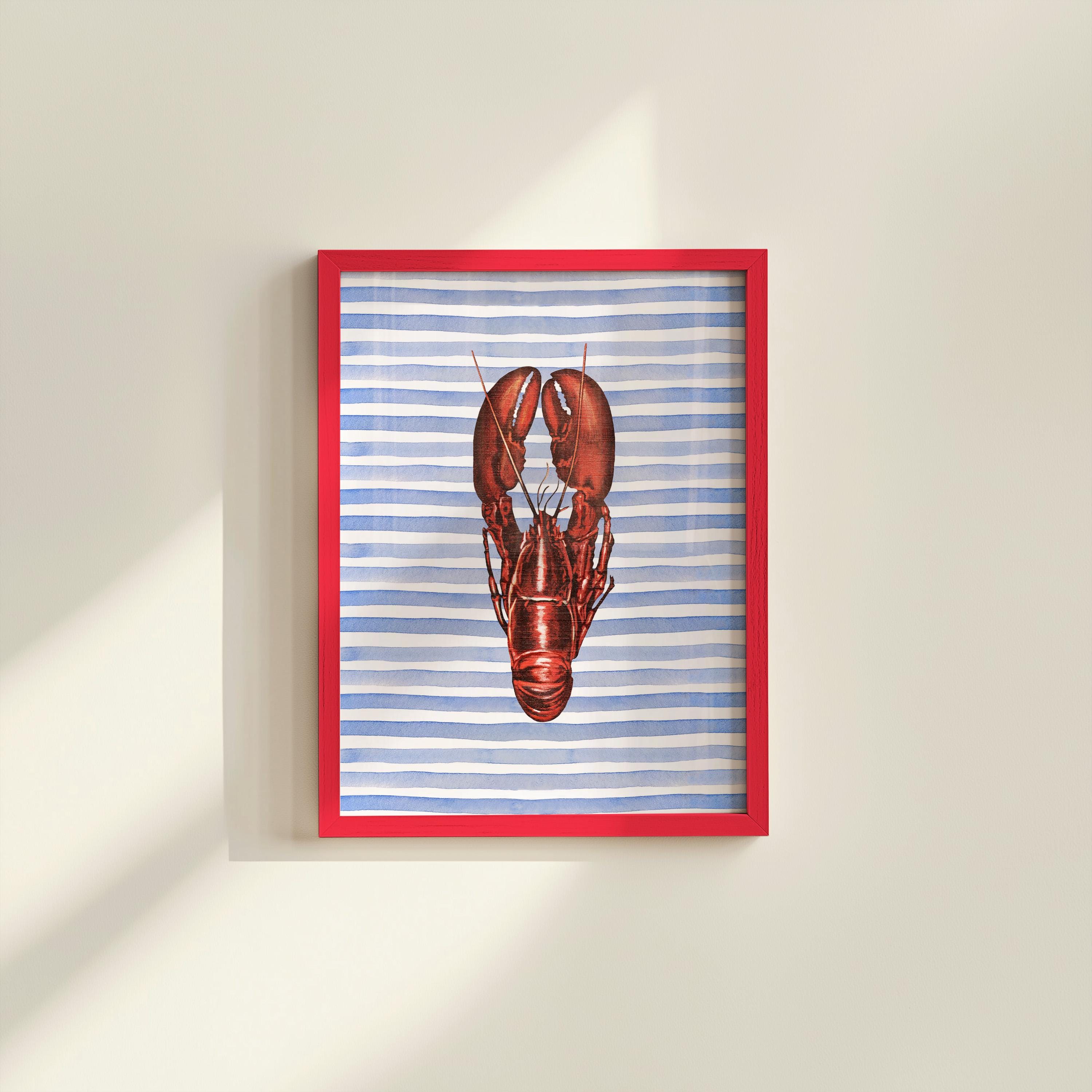 Lobster Print, Coastal Decor, Coastal Wall Art, Kitchen Art, Vintage Food Print, Coastal Art, Food Art, Seaside, Trendy Wall Art, Home Decor