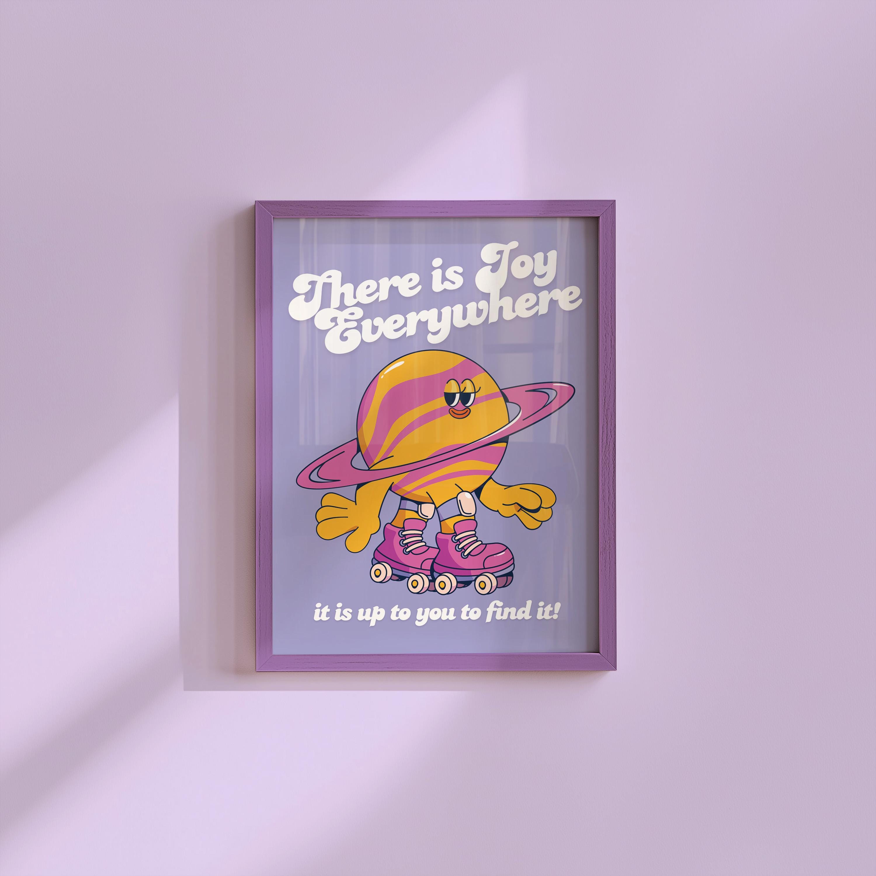 Classroom Art, Kids Room Art, Downloadable Print, Cartoon Art Print, Planets Cartoon Art, Trendy Posters, Vintage Mascot Art, Positive Art
