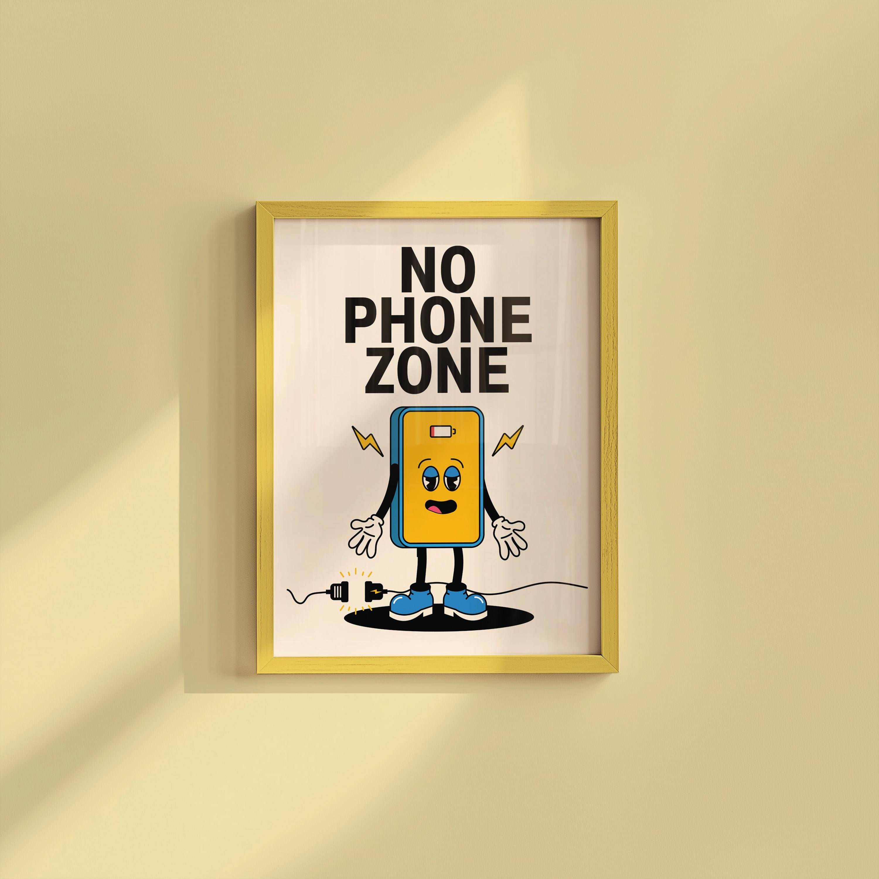 Stunning Classroom Art Prints, Vintage Mascot Cartoon Art, Teacher Posters, Digital Download, School Decor, No Phones Poster, High Quality