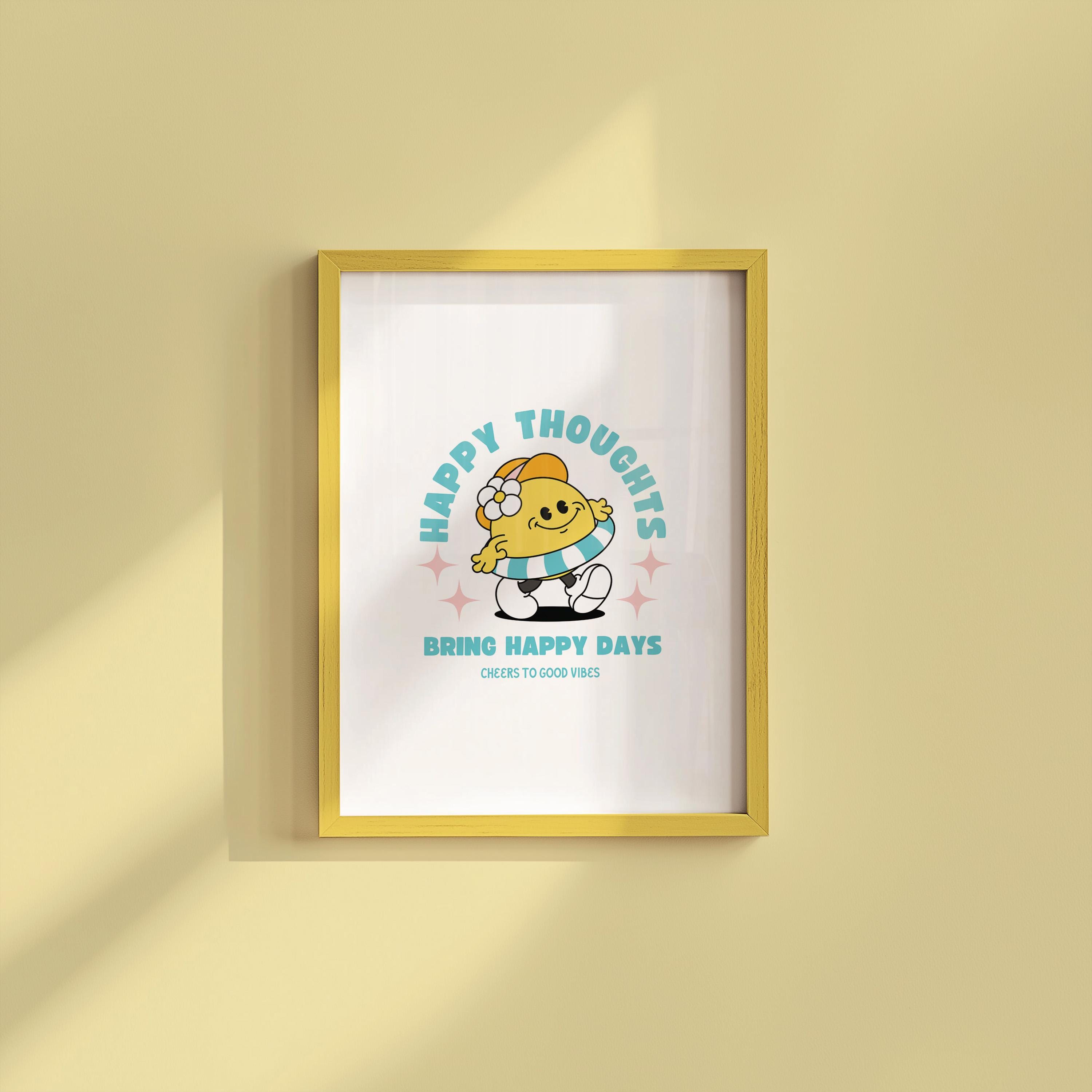 Sun Retro Character Wall Decor, Retro Quote Wall Print, Vintage Poster, Digital Download Print, Large Printable Art, Downloadable Art Prints