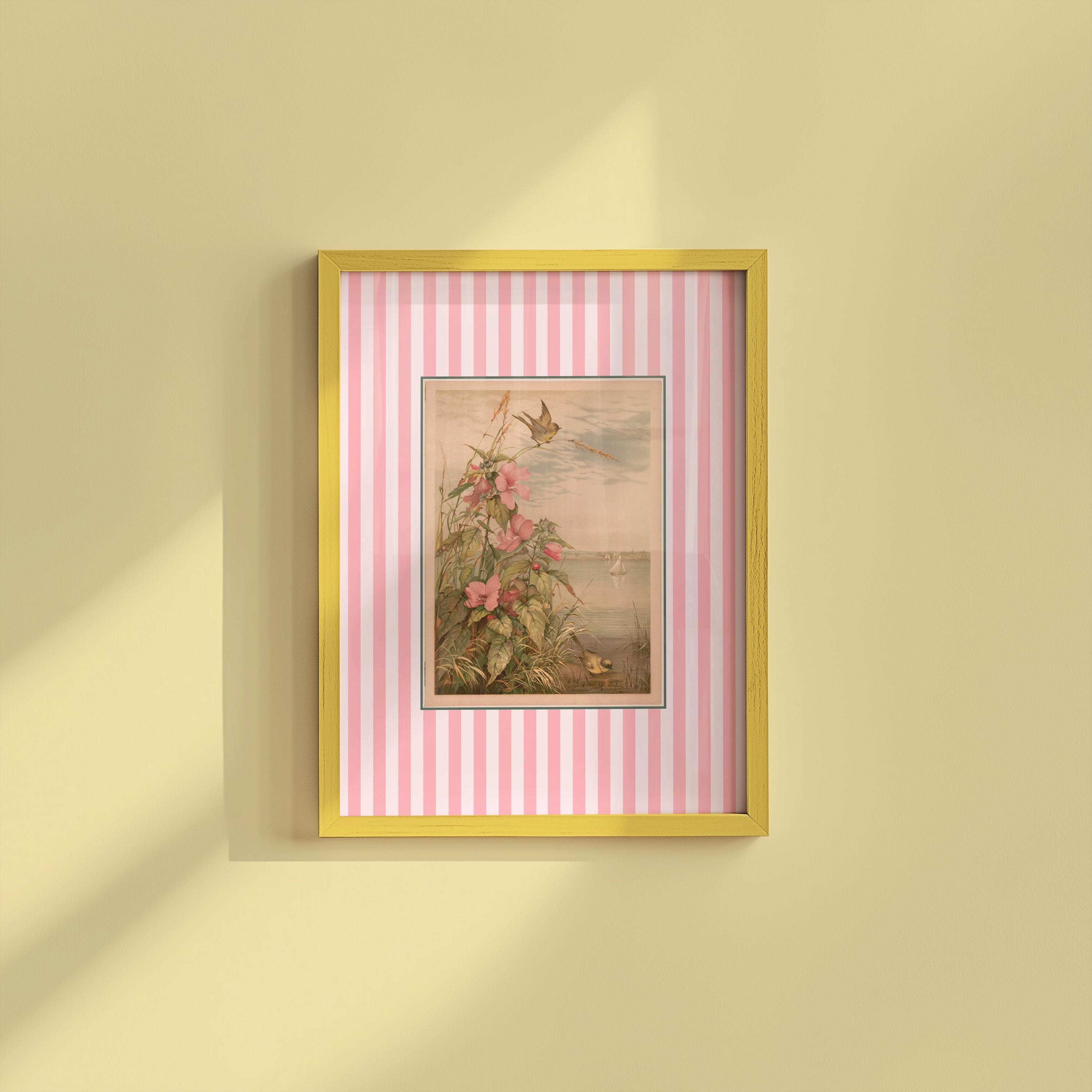 Pink Coquette Room Decor, Retro Wall Art, Bookshelf Decor, Gallery Wall Print, Botanical Wall Art, Pink Floral Art, Aesthetic Girly Download