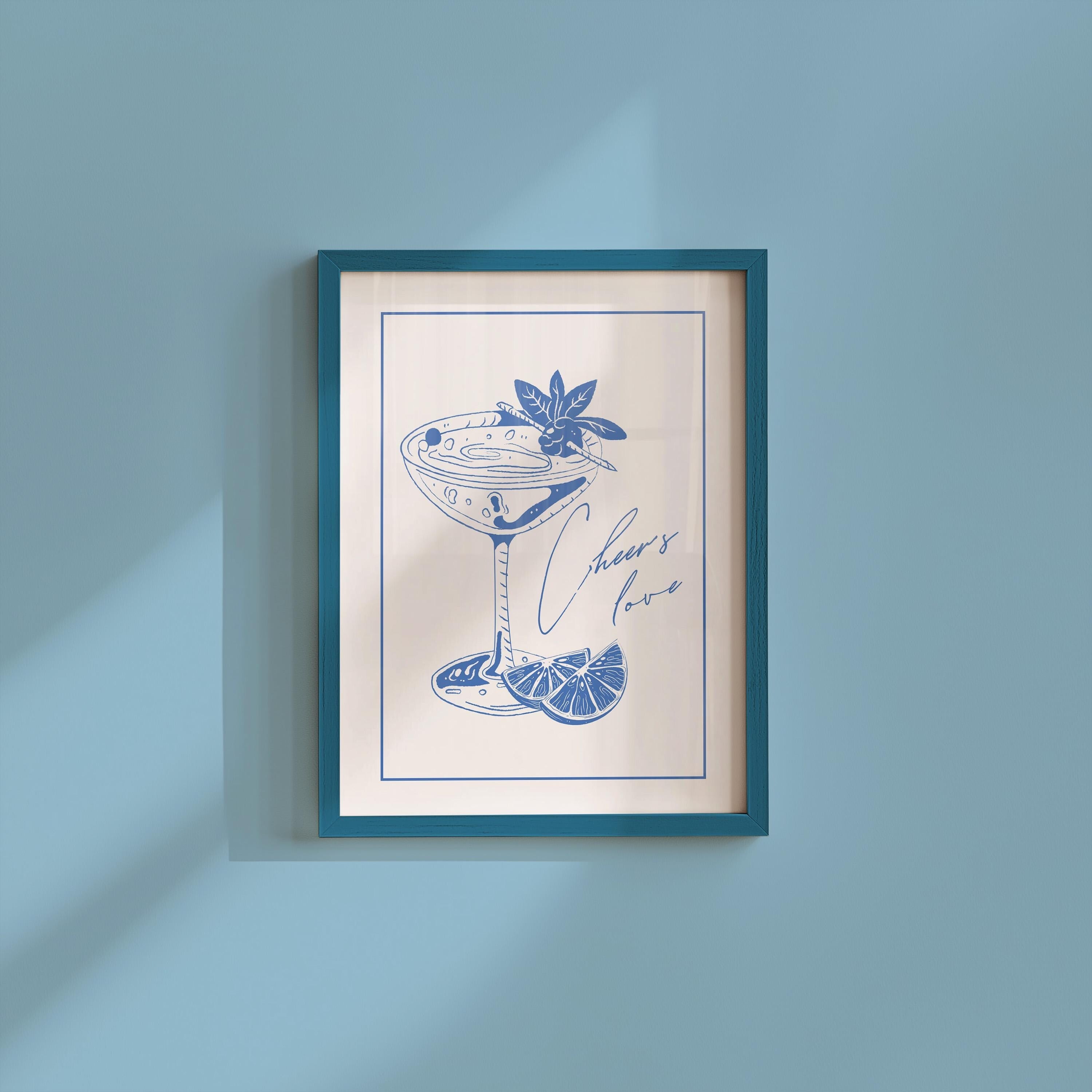 Minimalist Art Prints for Modern Living Room Decor - Digital Download - Multiple Sizes Available - Cheers art print, martini art