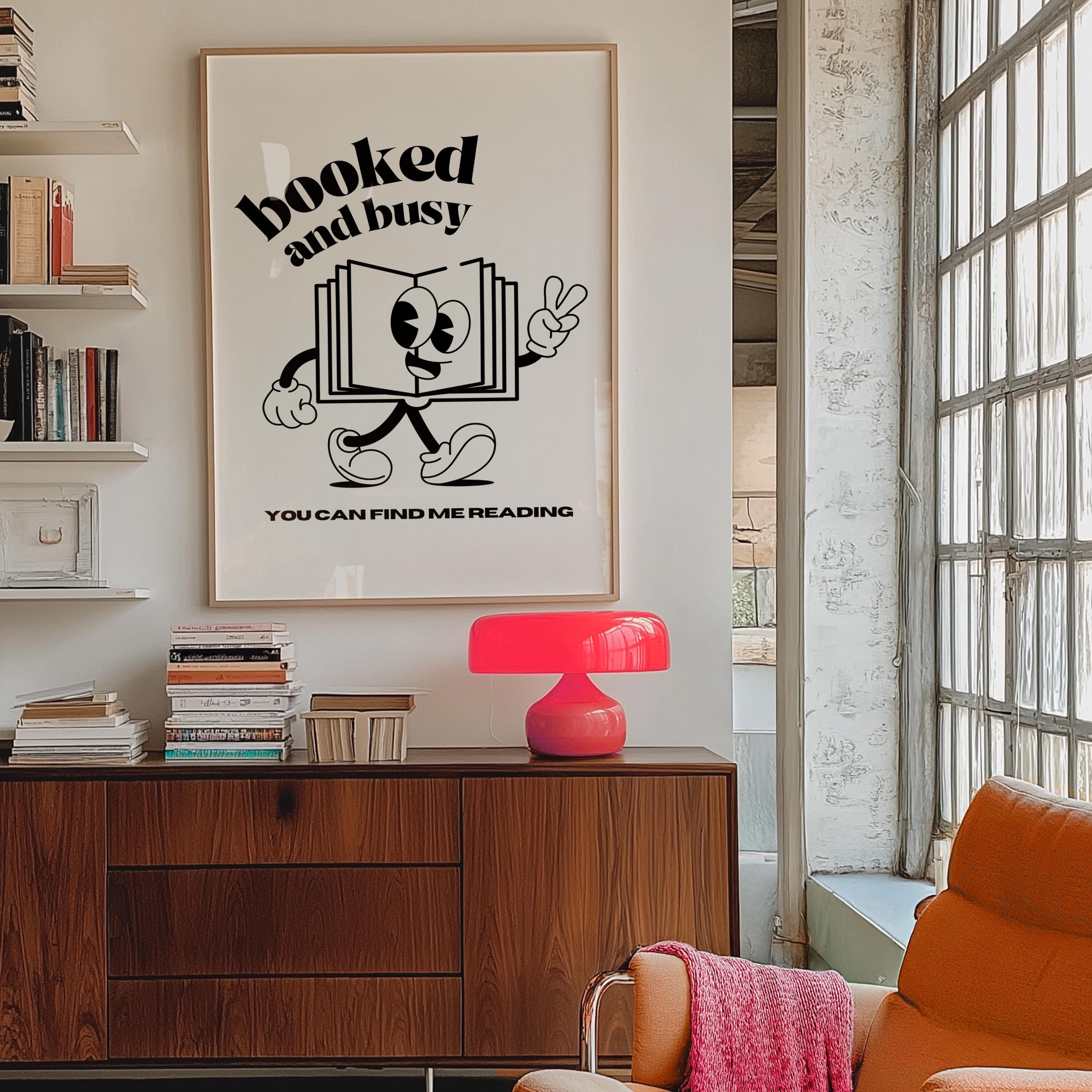Booked and Busy White Digital Art Print