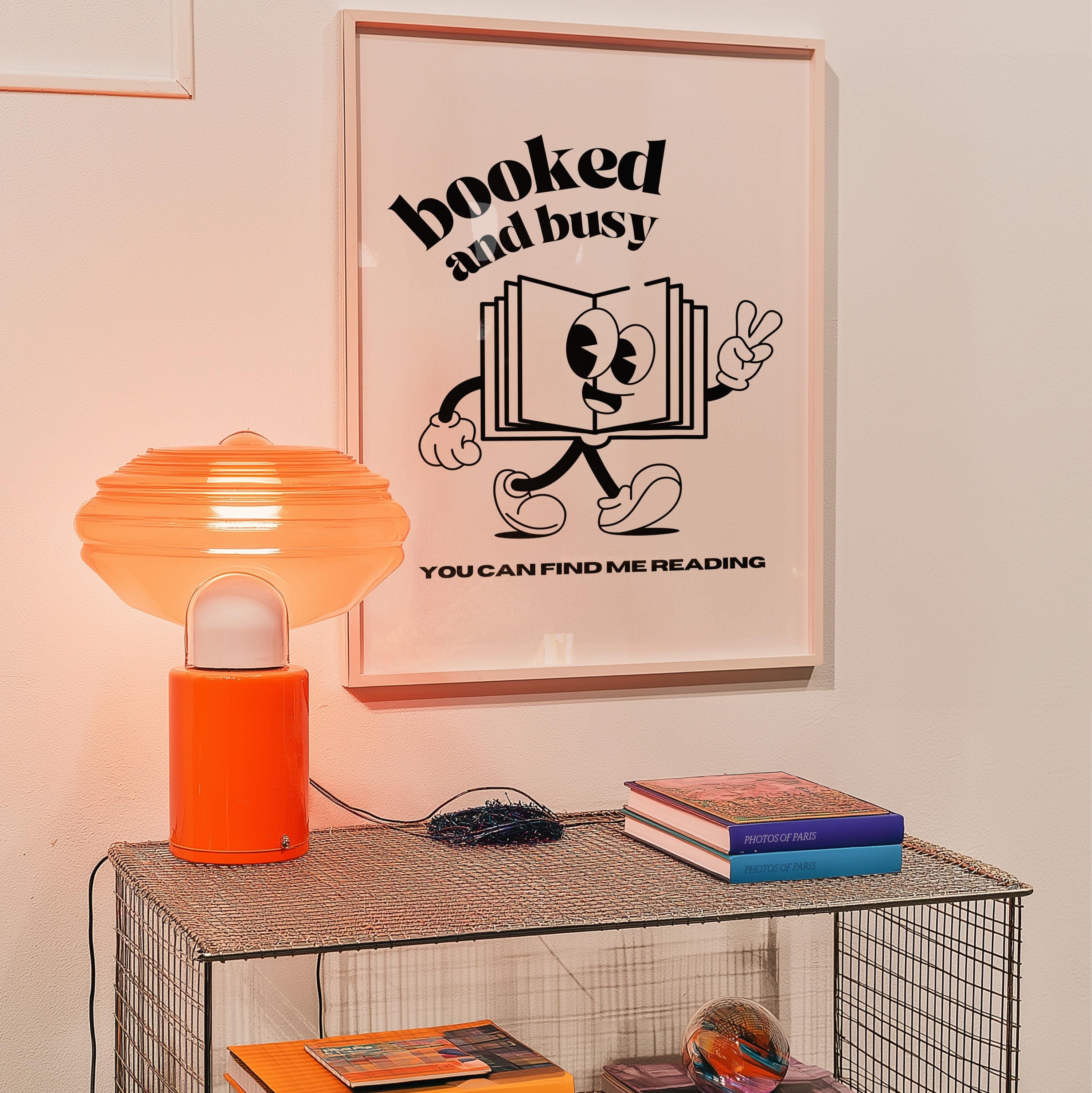 Booked and Busy White Digital Art Print