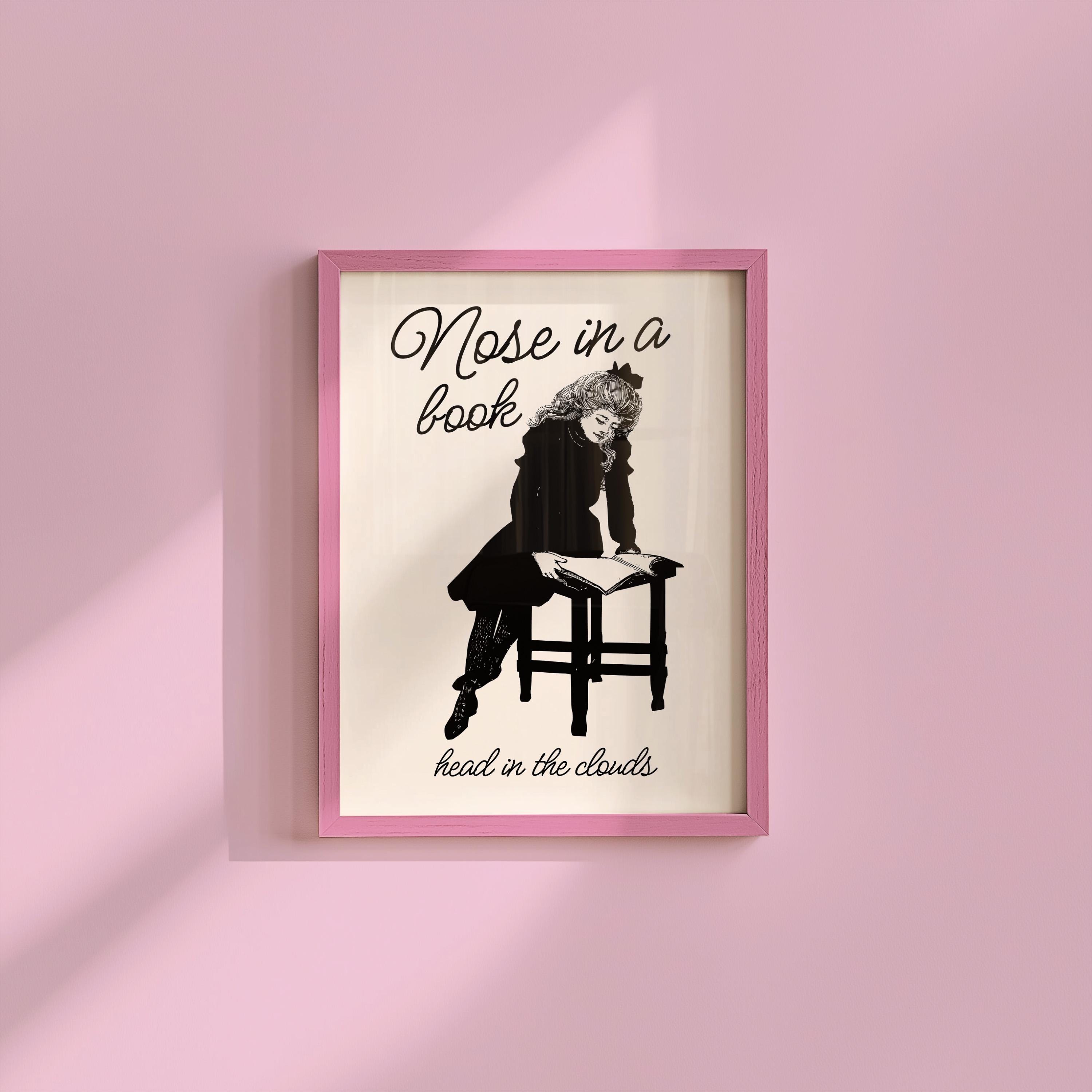 Nose in A Book Digital Art Print