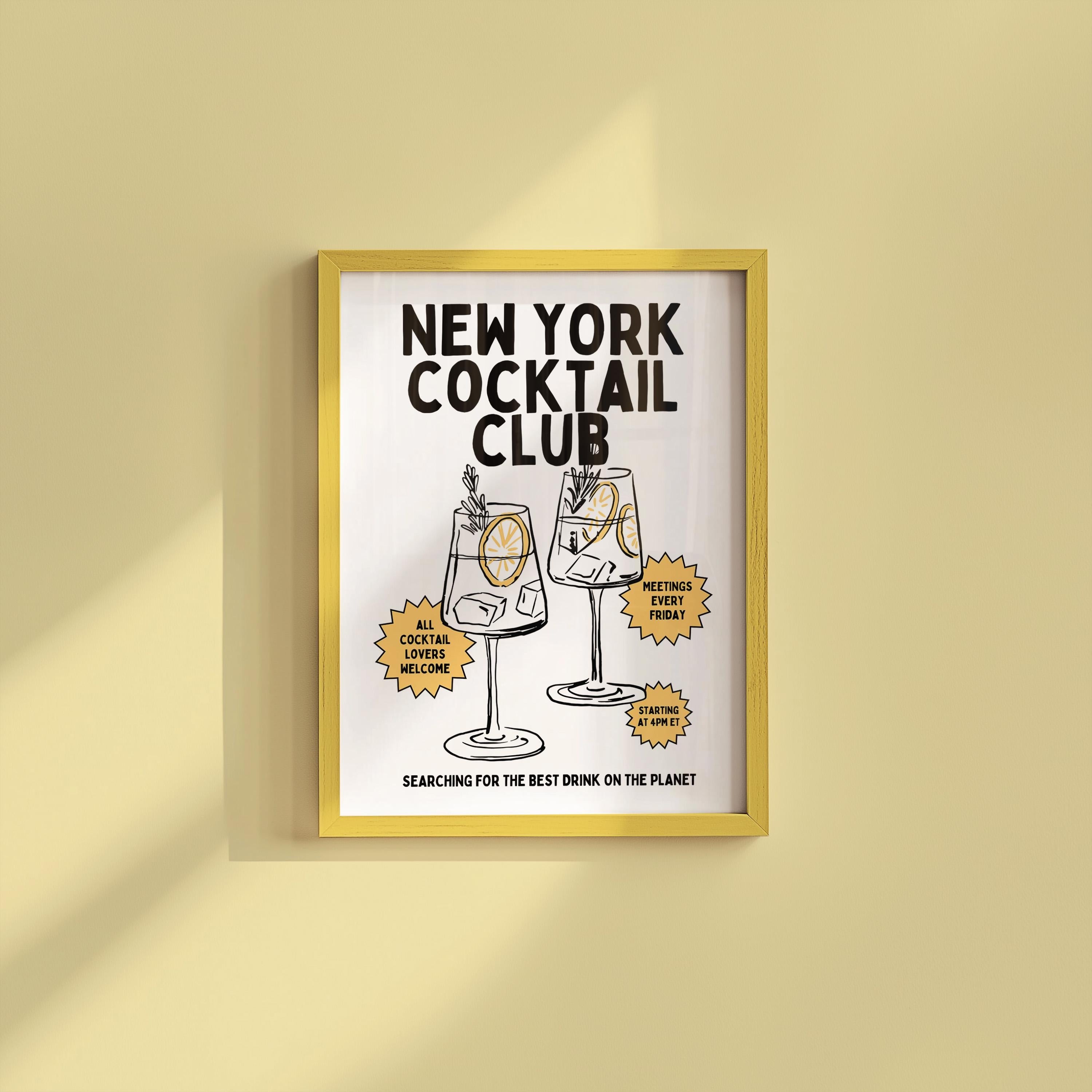 New York Cocktail Club Digital Art Print