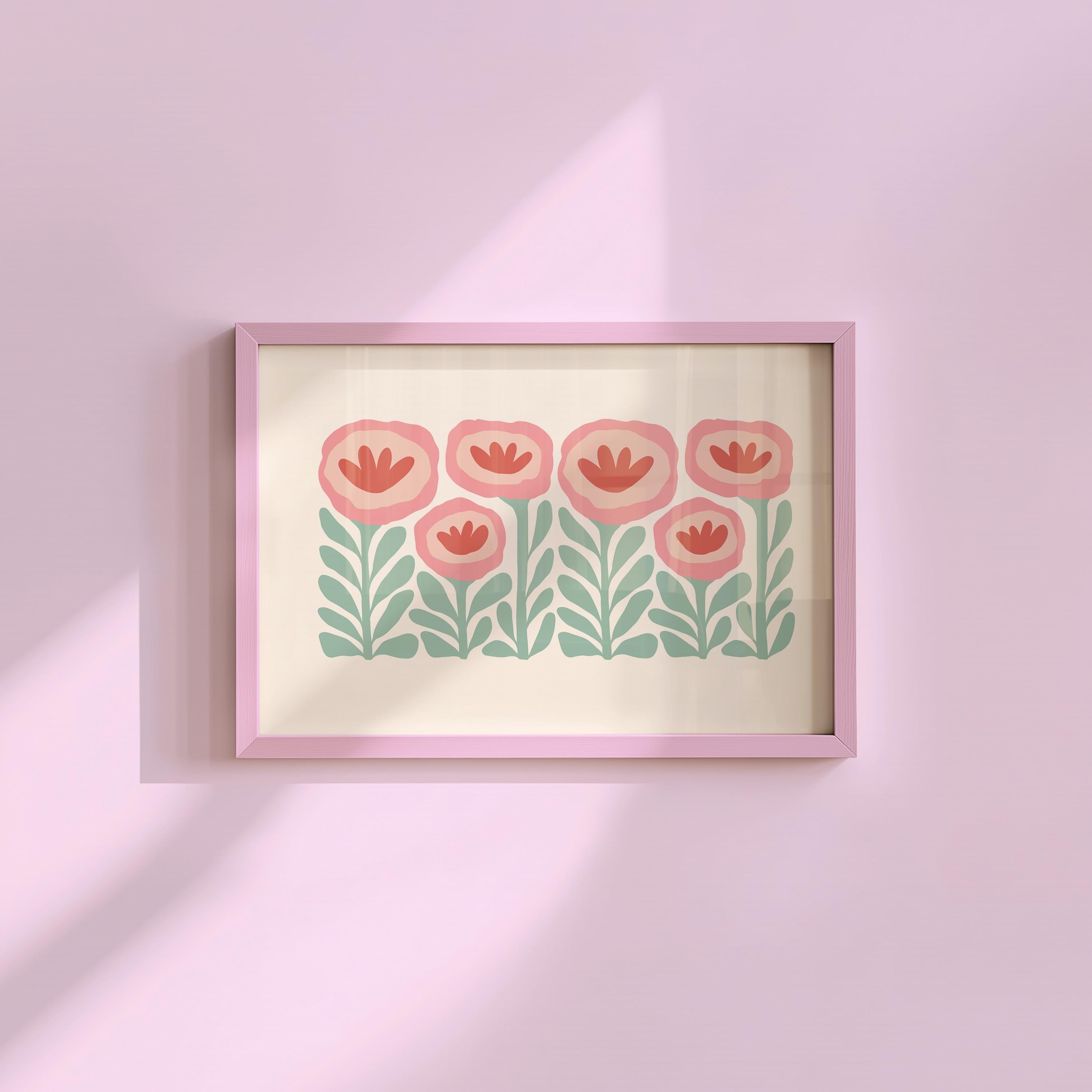 Abstract Pastel Botanical Digital Art Print