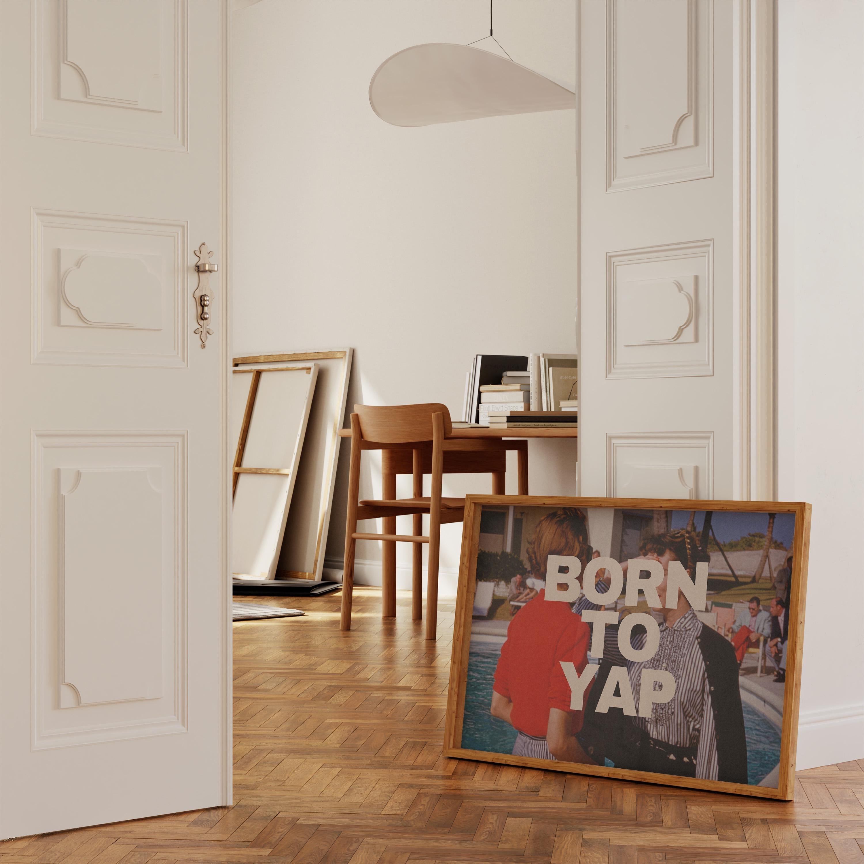 Born to Yap, Retro Photo Art Print, Girly Art Decor, Apartment Decor, Bar Cart Print, Summer Art Print, Vintage Photo Decor