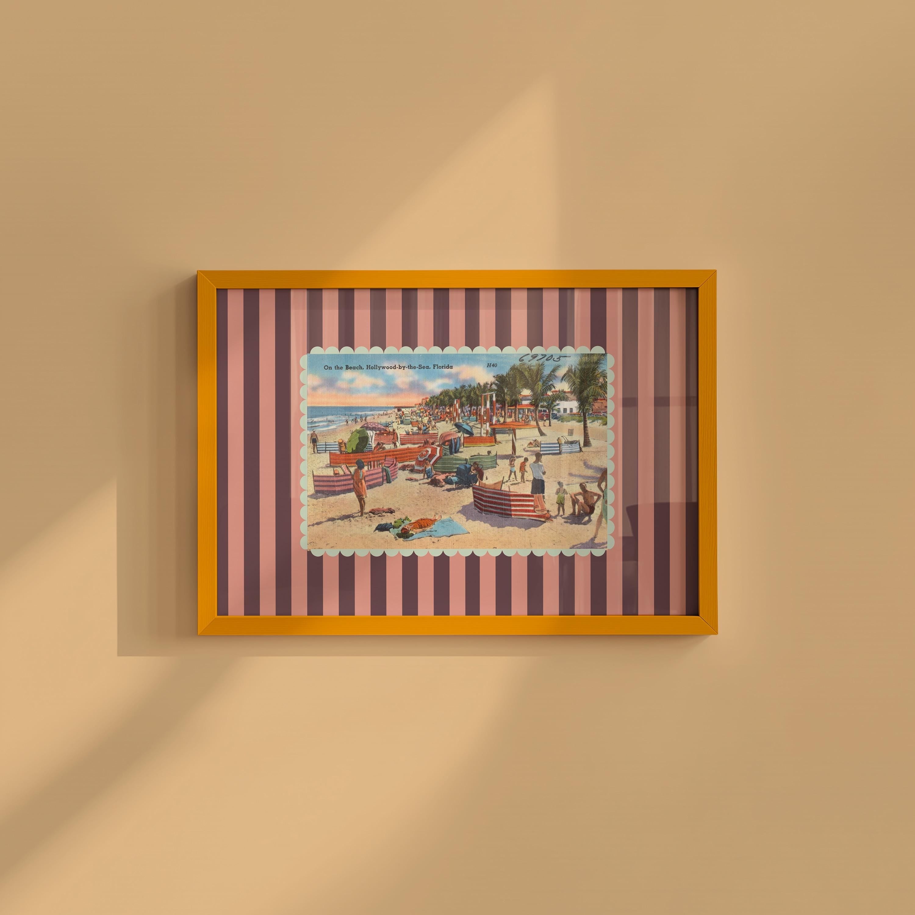 Florida Beach Vintage Digital Art Print