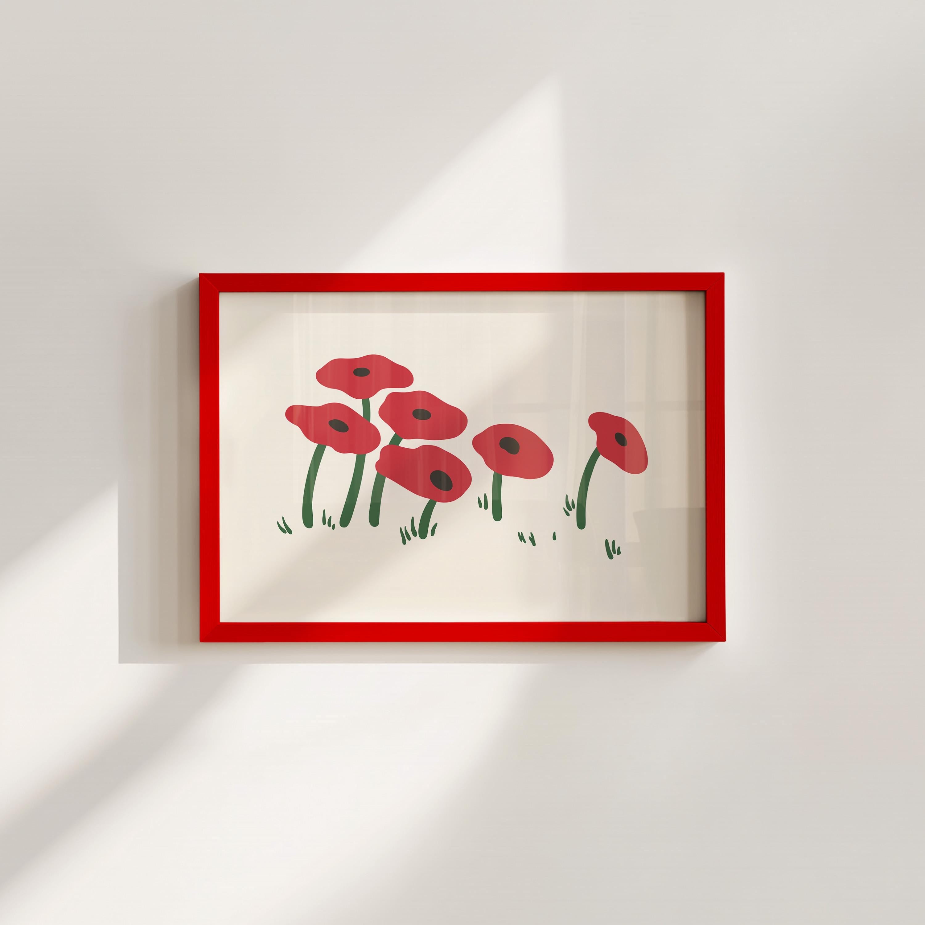 Abstract Poppy Field Digital Art Print