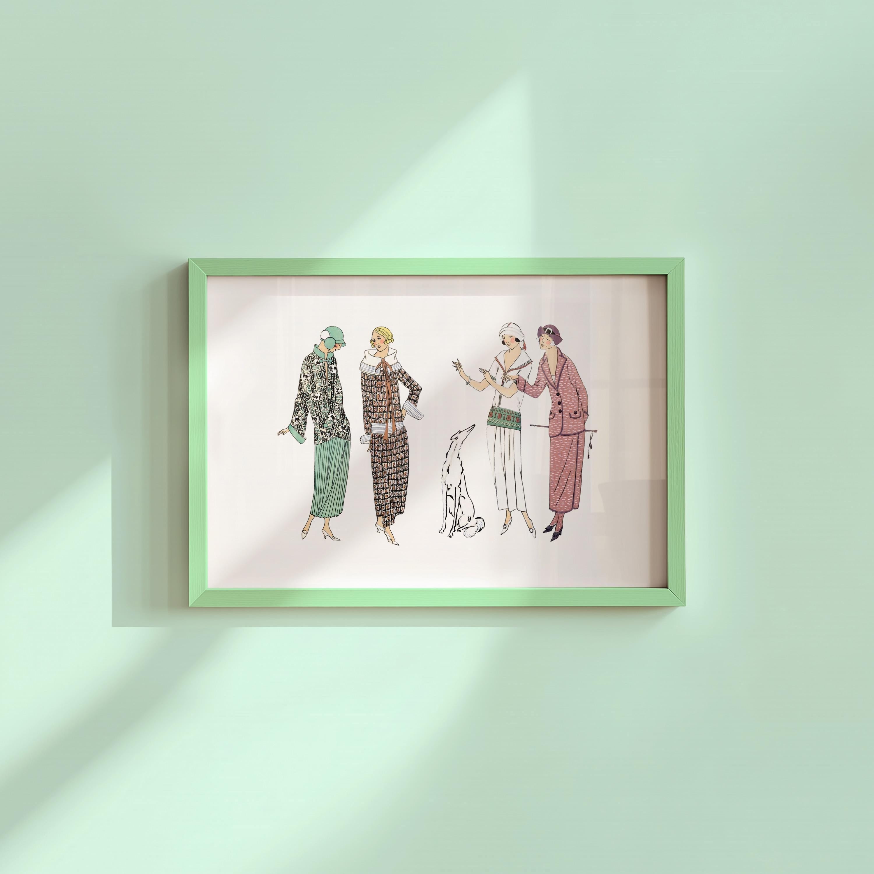 Fashion Gals White Digital Art Print
