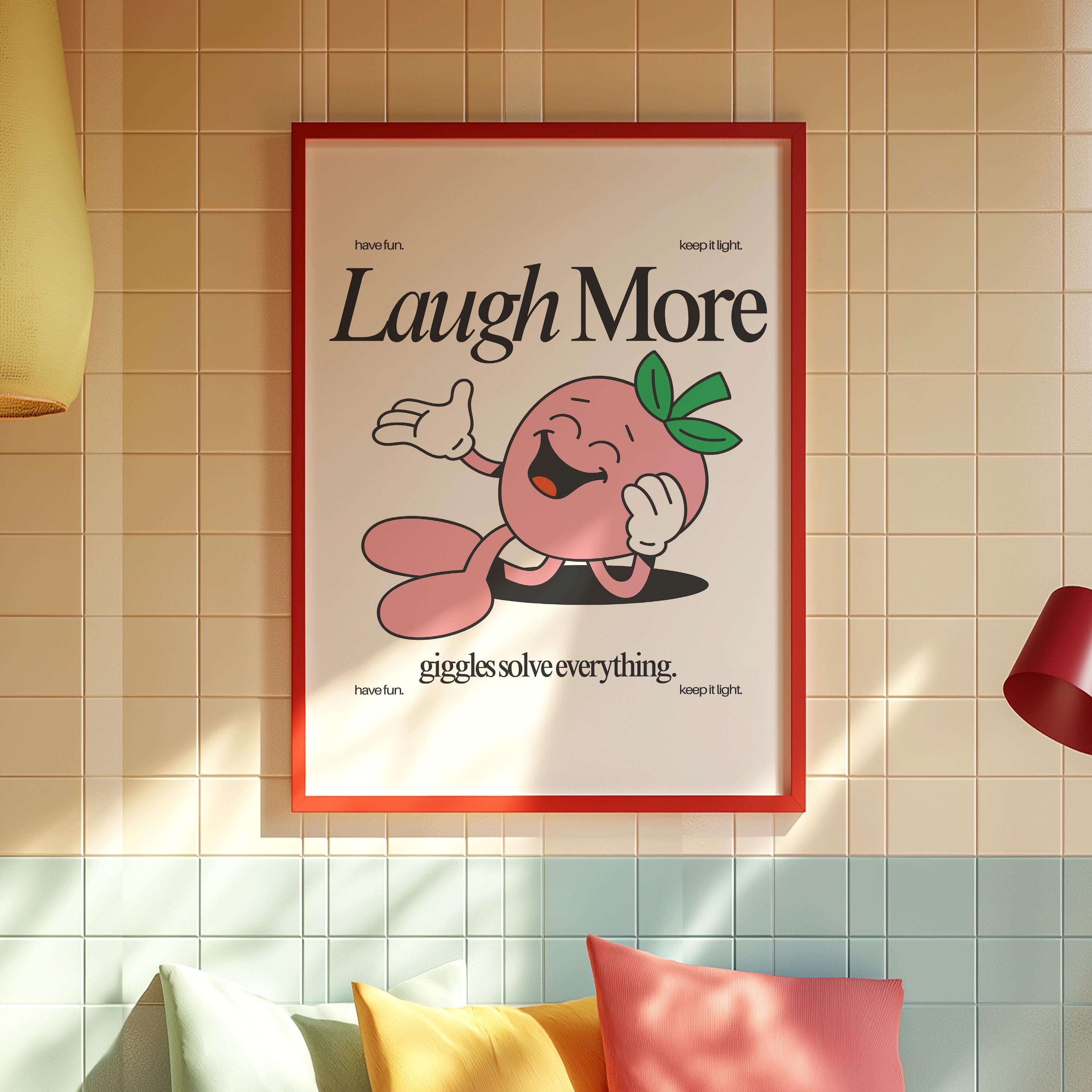 Quirky Art, Classroom Art, Trendy Art Prints, Funny Quotes, Laugh More Art, Cool Apartment Decor, Digital Download, Classroom decor