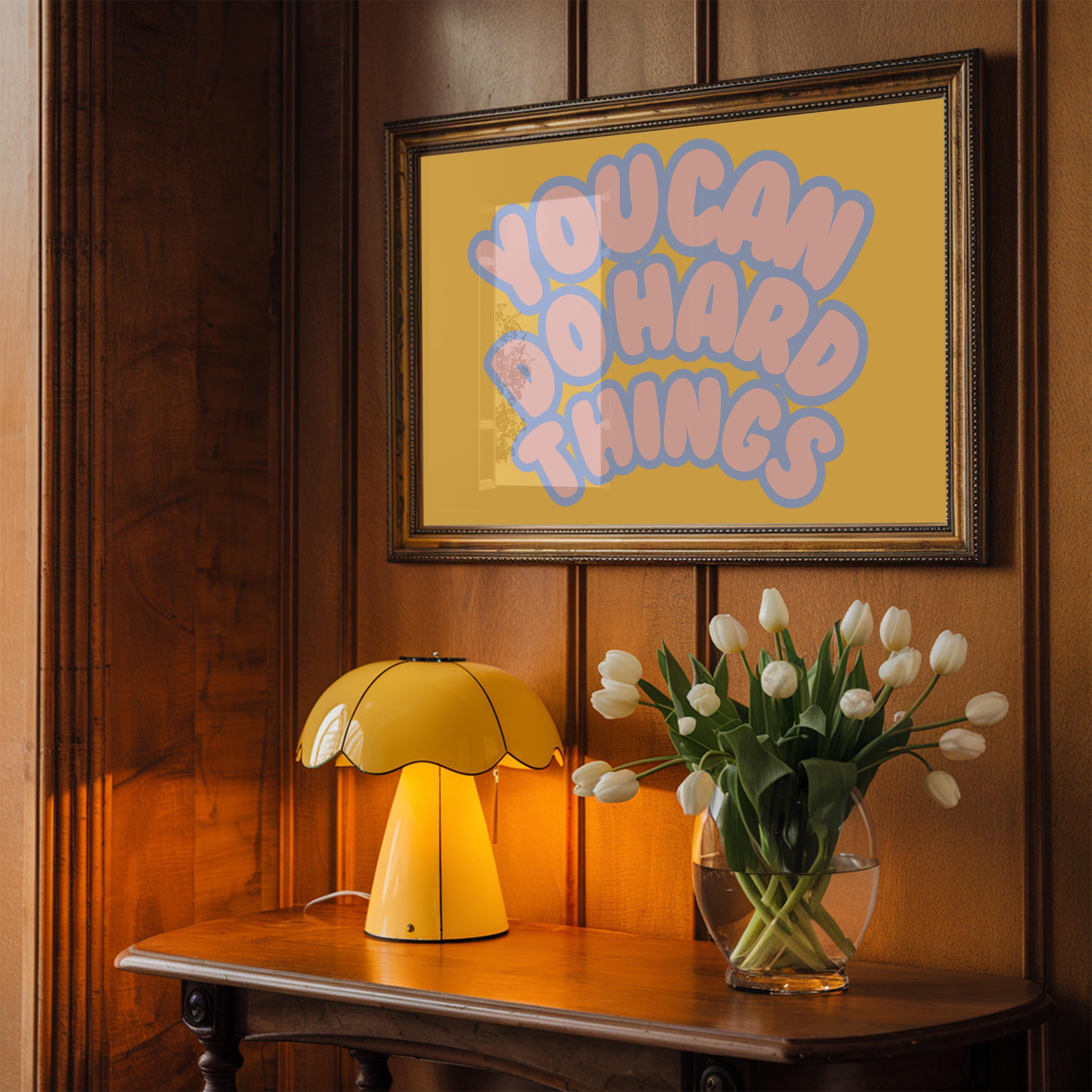 Classroom Art, Kids Room Art, inspiration Print, Positive Art Print, Hard things art print, Trendy Posters, Cute Positive Art, Yellow decor
