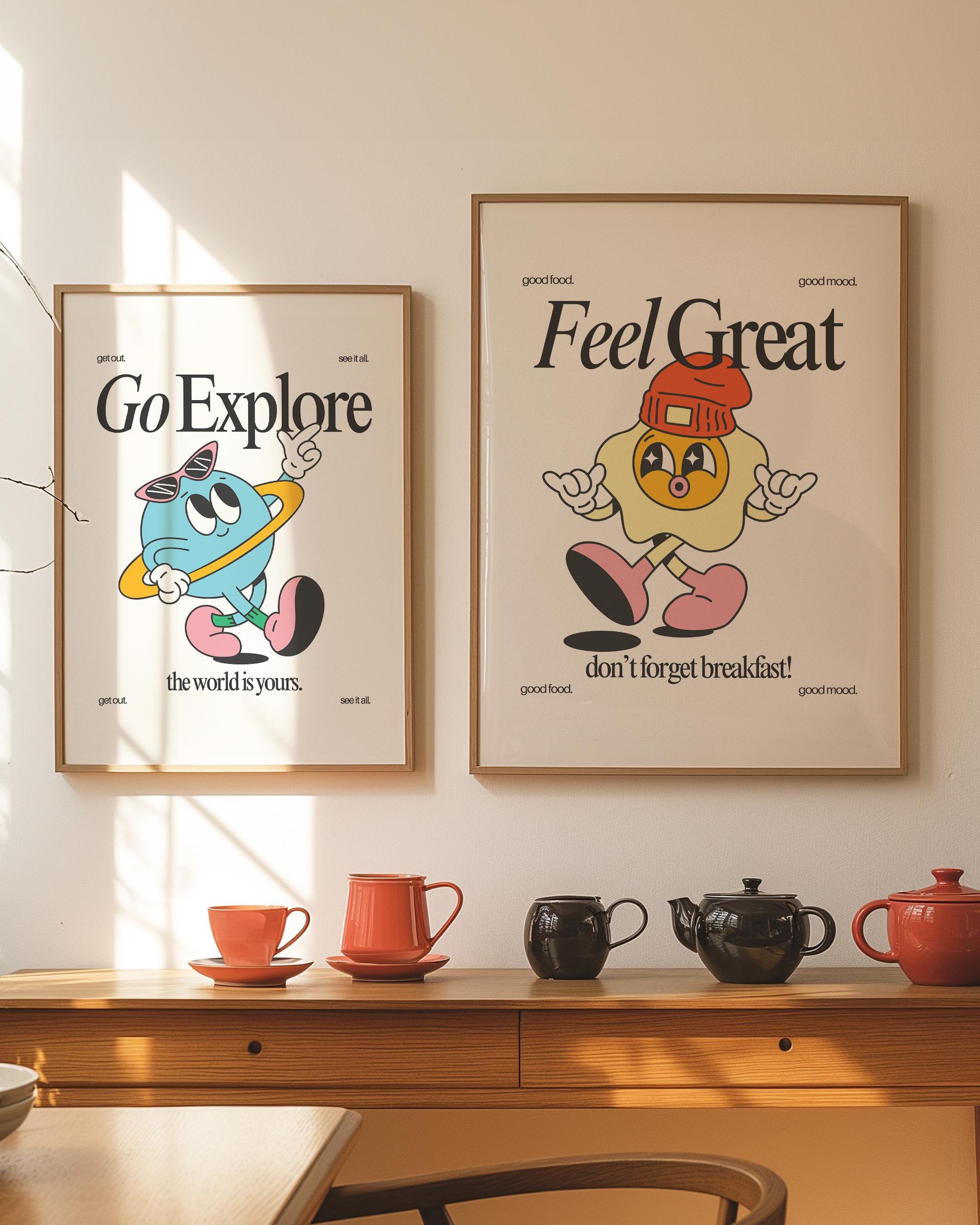 Kids Wall Art, Gallery Wall Set of 2, Kids Art Prints, Classroom Decor, Classroom Poster, Digital Art Print Set, Exploring Art Print
