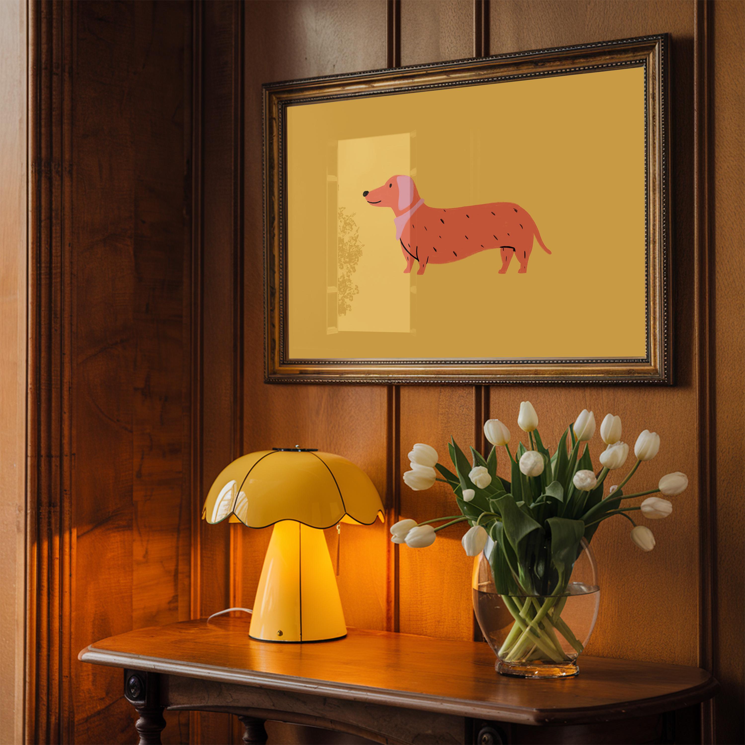 Dachshund Art, Dog Poster, Dog Wall Art, Modern, Pop Art, Gallery Wall Art Print, Dog Digital Download, Dog Decor, Maximalist Art