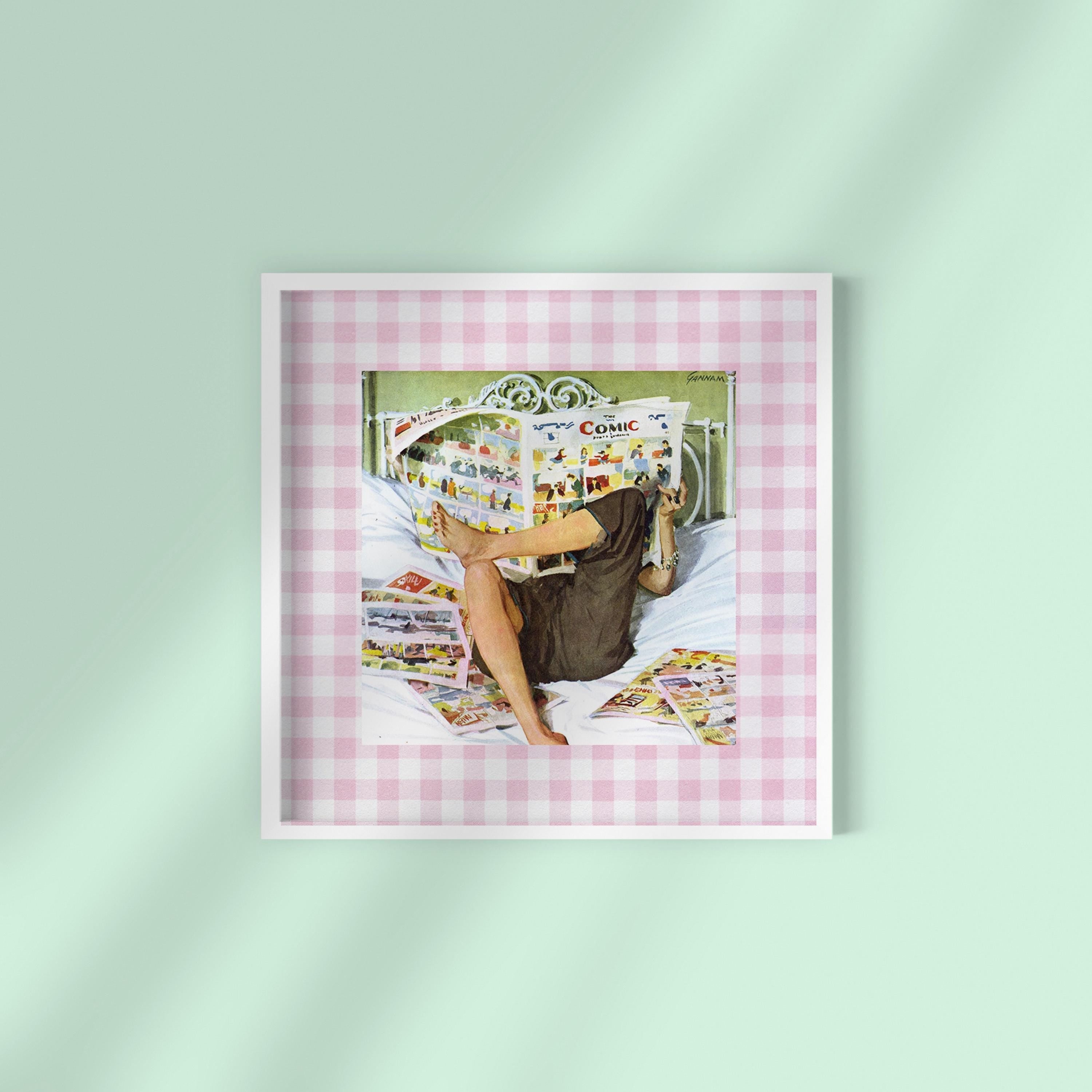 Comics in Bed Digital Art Print