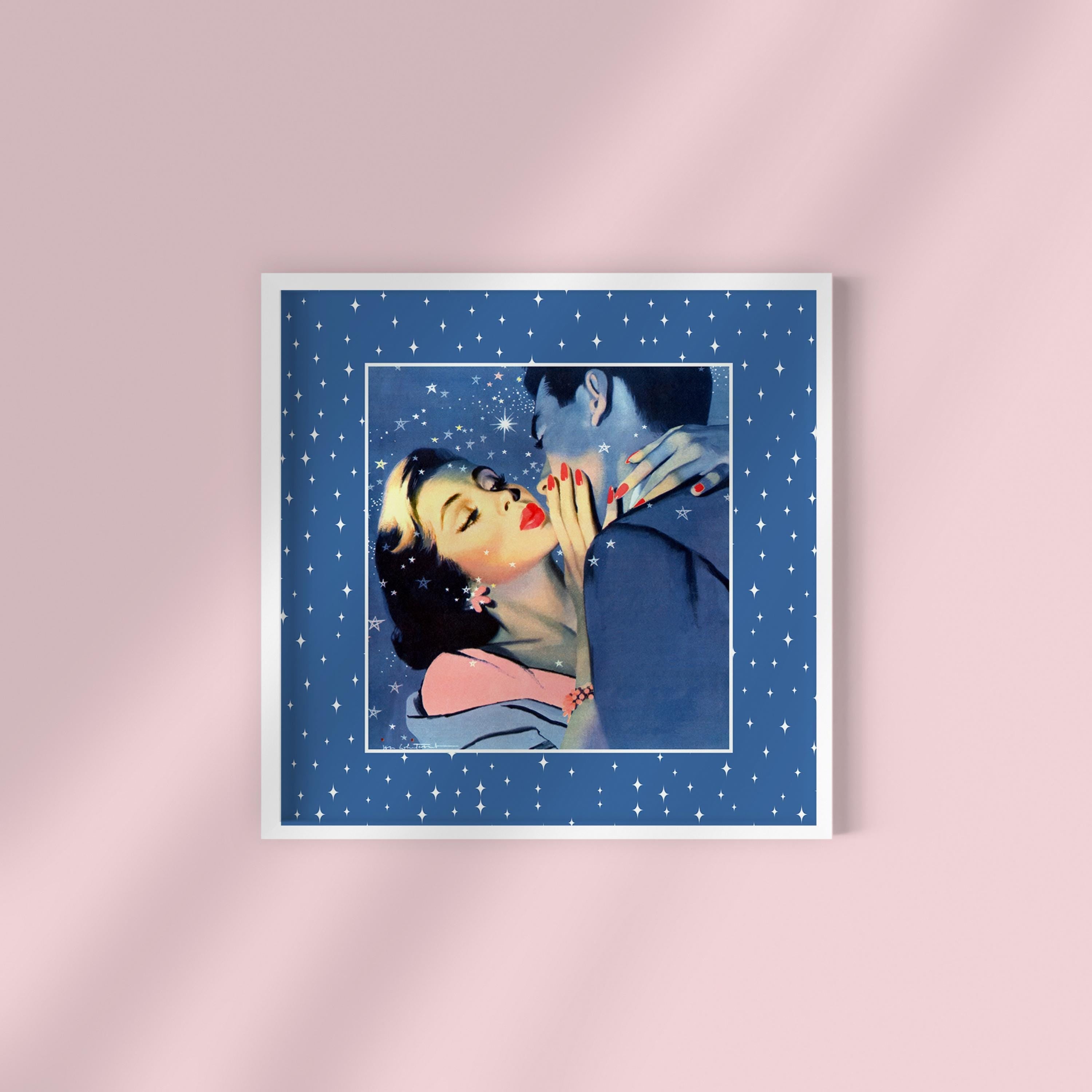 Blue Kiss Digital Art Print