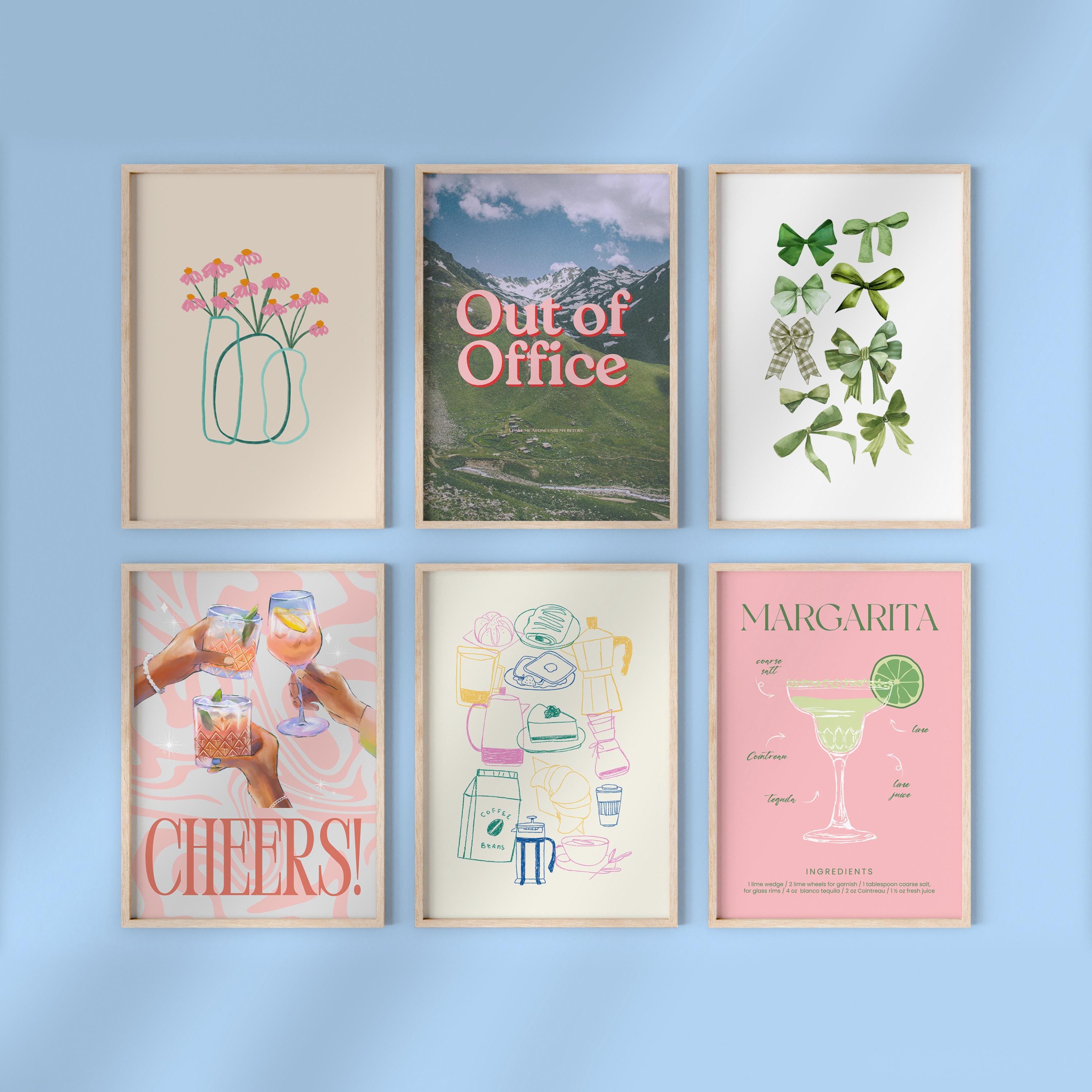 Gallery Wall Set of 8 Digital Art Prints