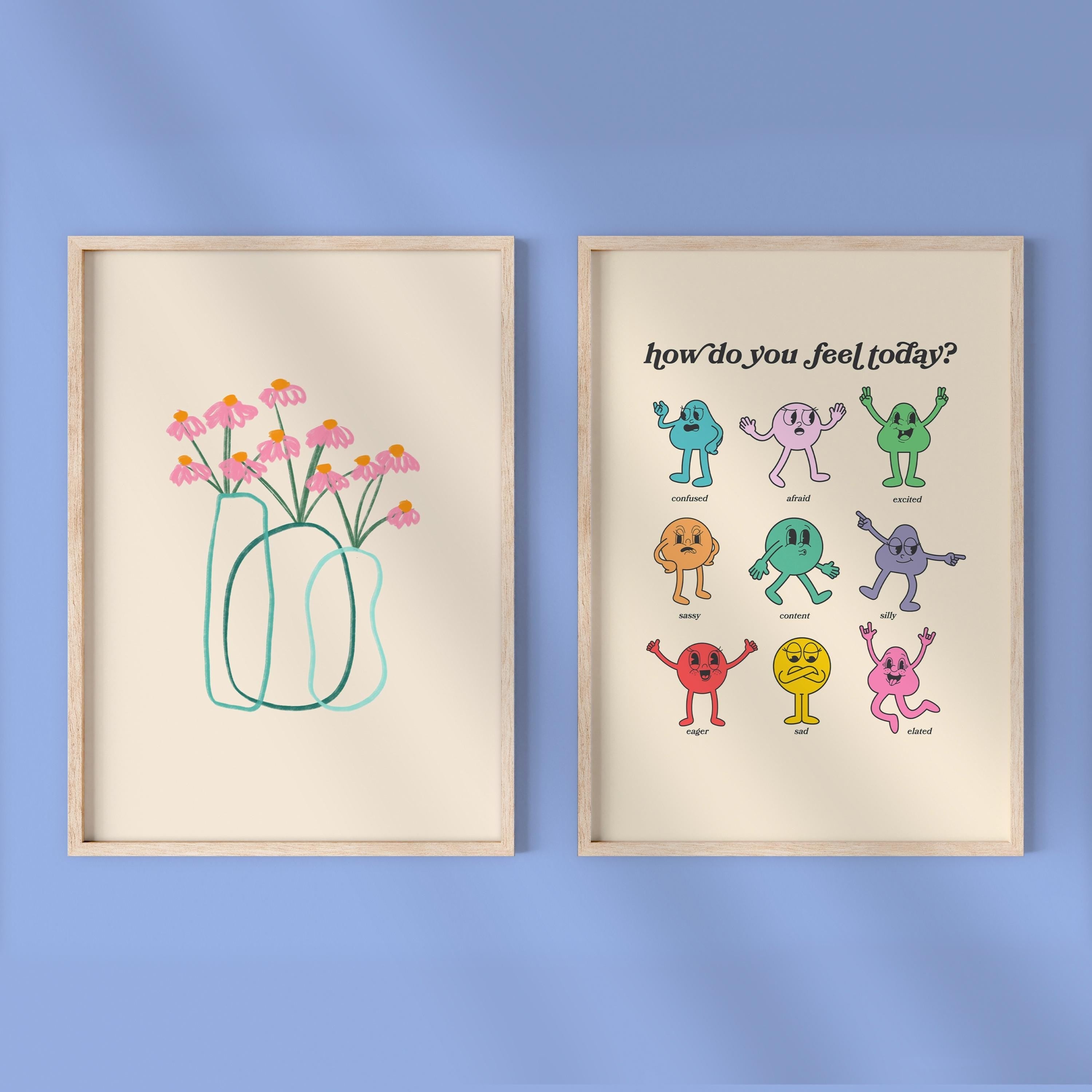 Gallery Wall Set of 2 Kids and Classroom Digital Art Prints