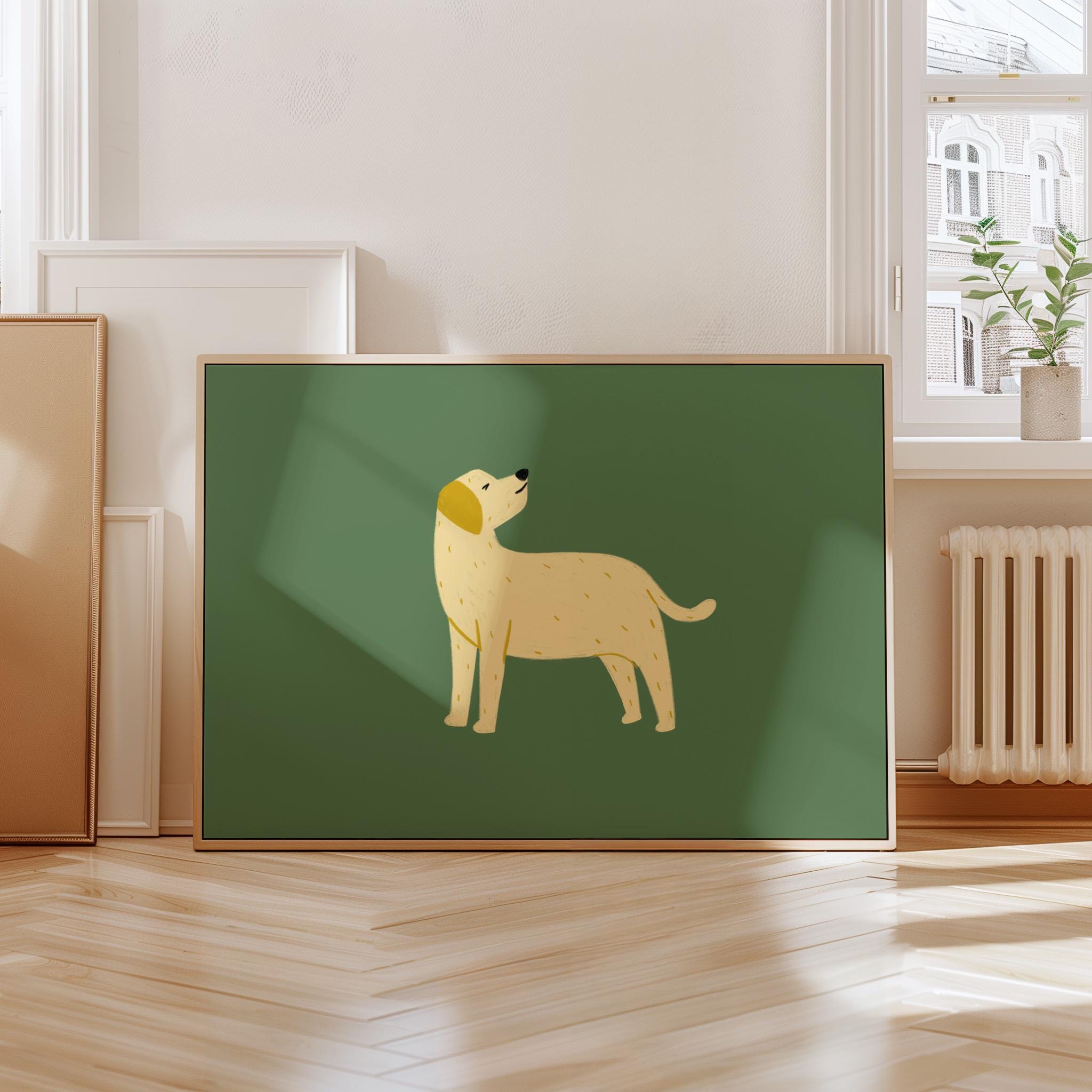 Lab Dog Art Print | Modern Dog Pop Art Poster | Colorful Dog Wall Decor | Digital Download for Gallery Walls & Maximalist Home Decor
