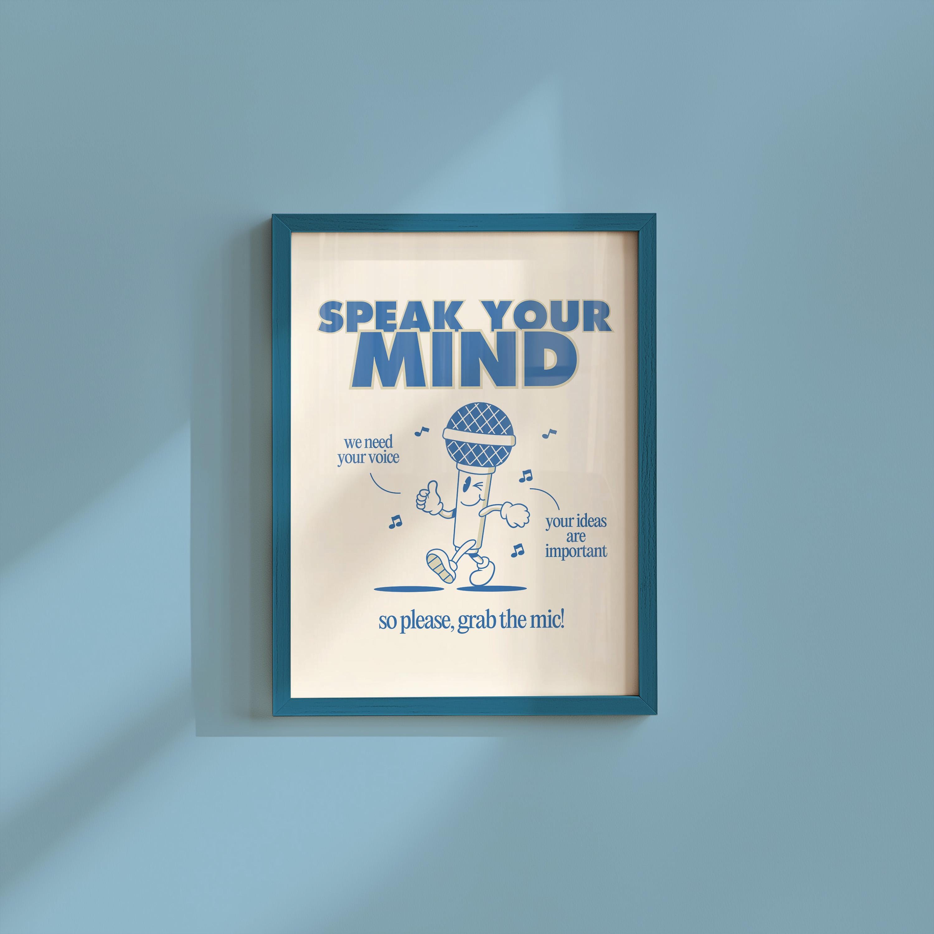 Speak Your Mind Cartoon Digital Art Print