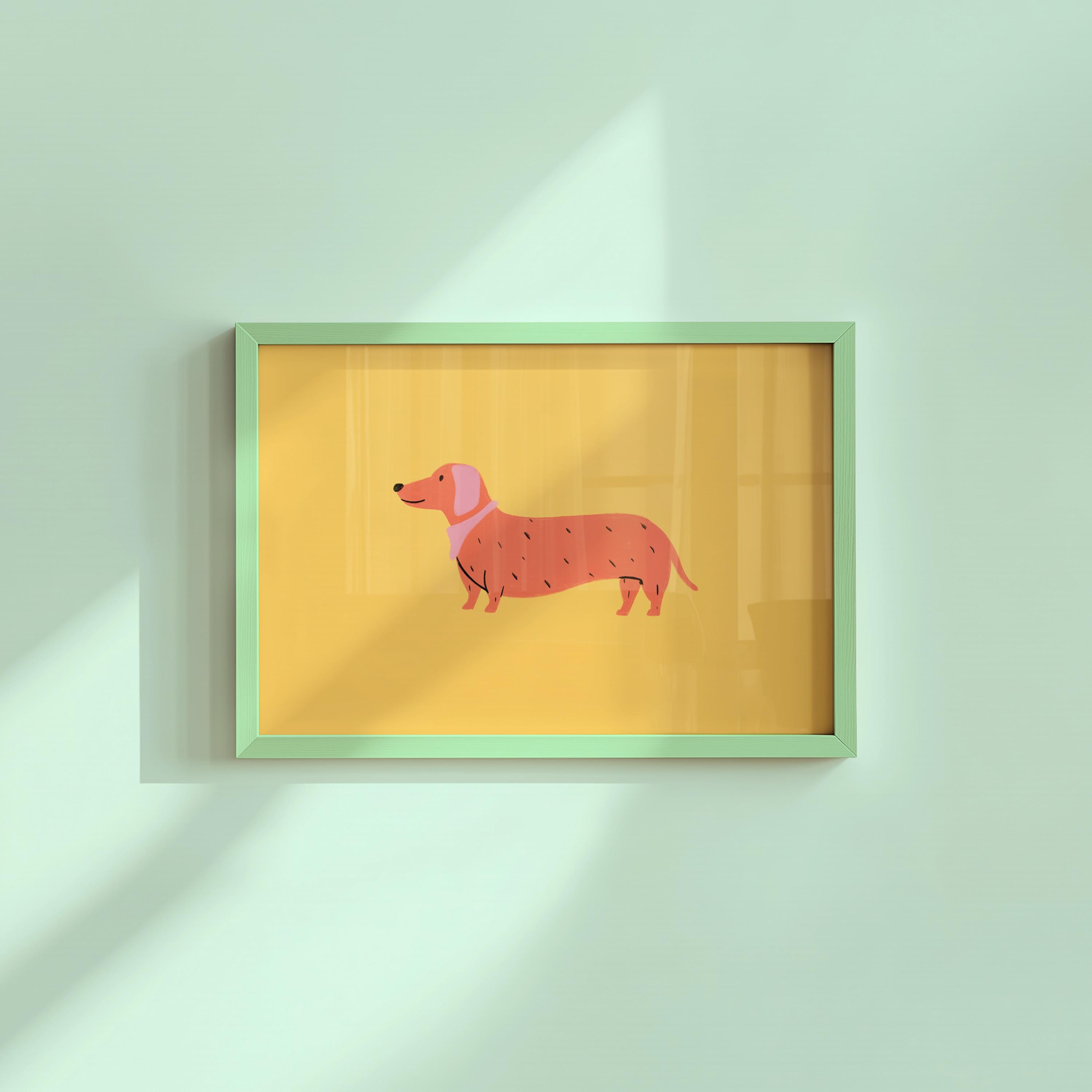 Dachshund Dog Illustration Digital Art Print