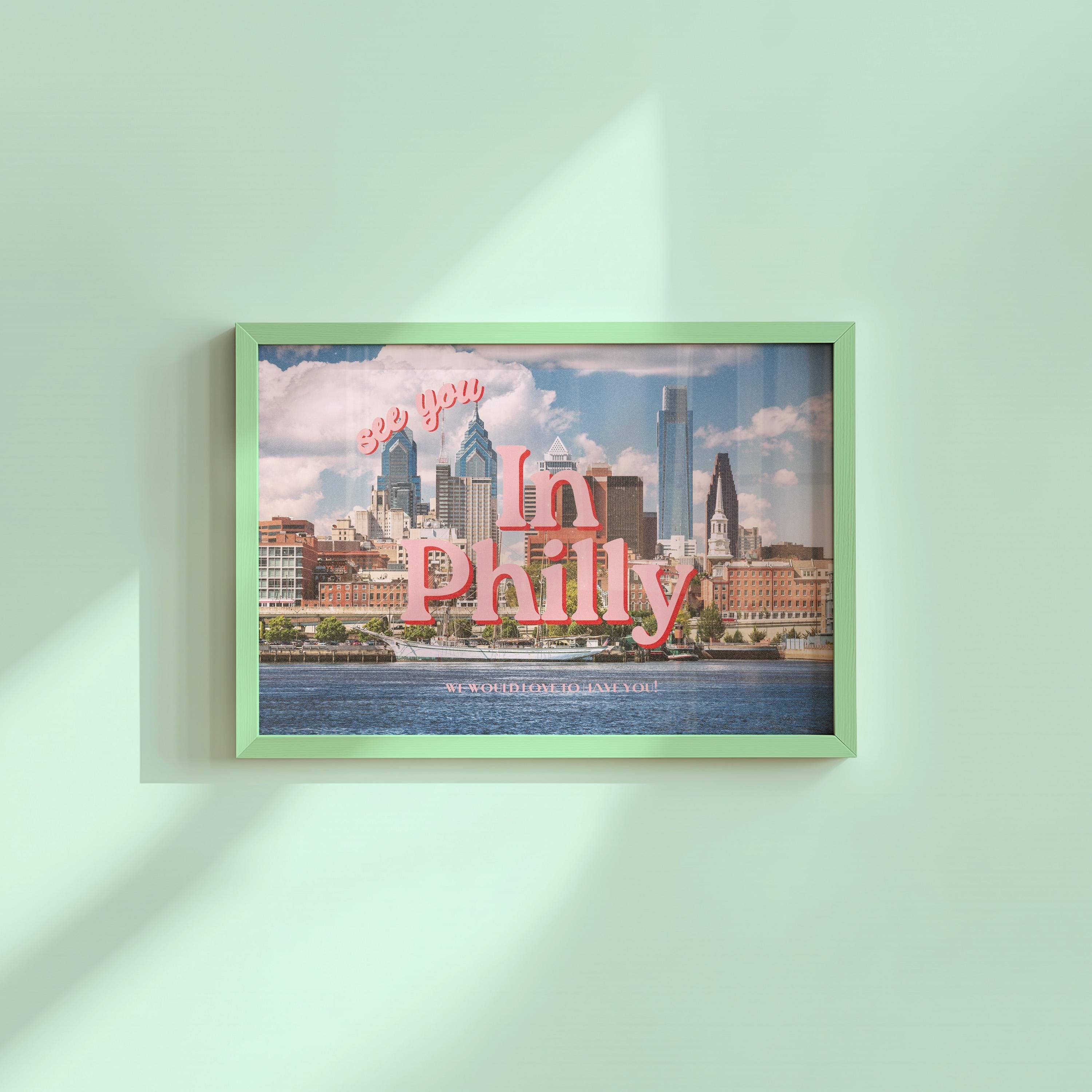 See you in Philly Retro Photograph Horizontal Digital Art Print