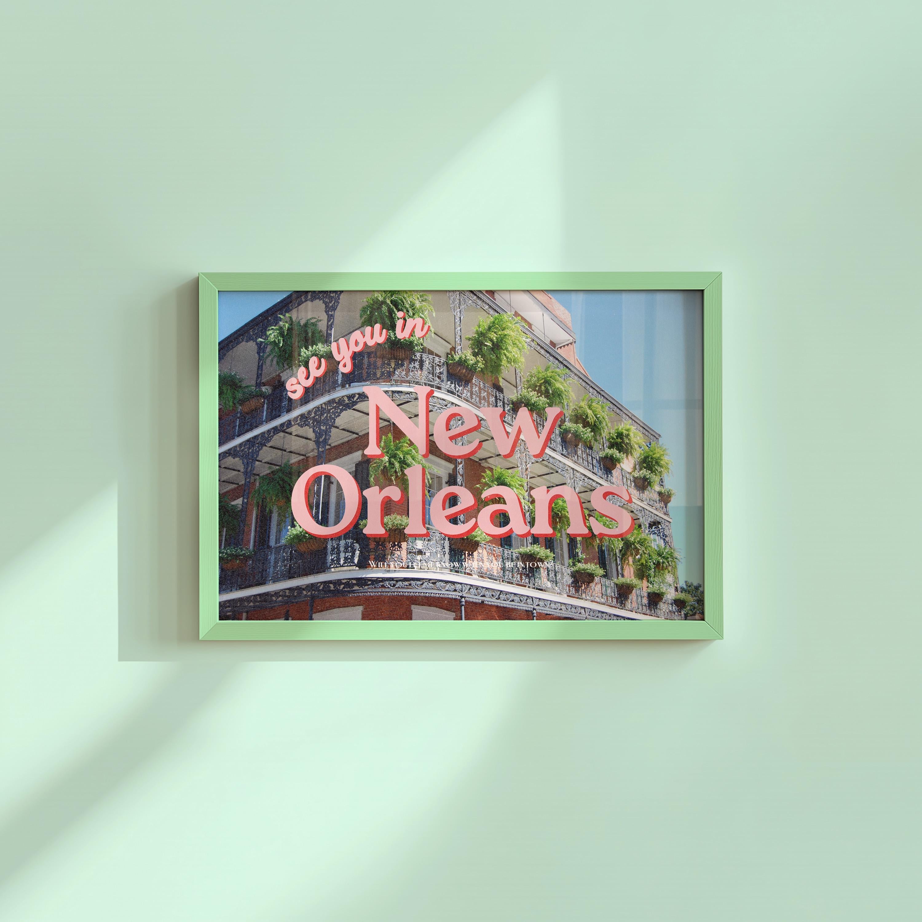 See You In New Orleans Retro Photograph Horizontal Digital Art Print