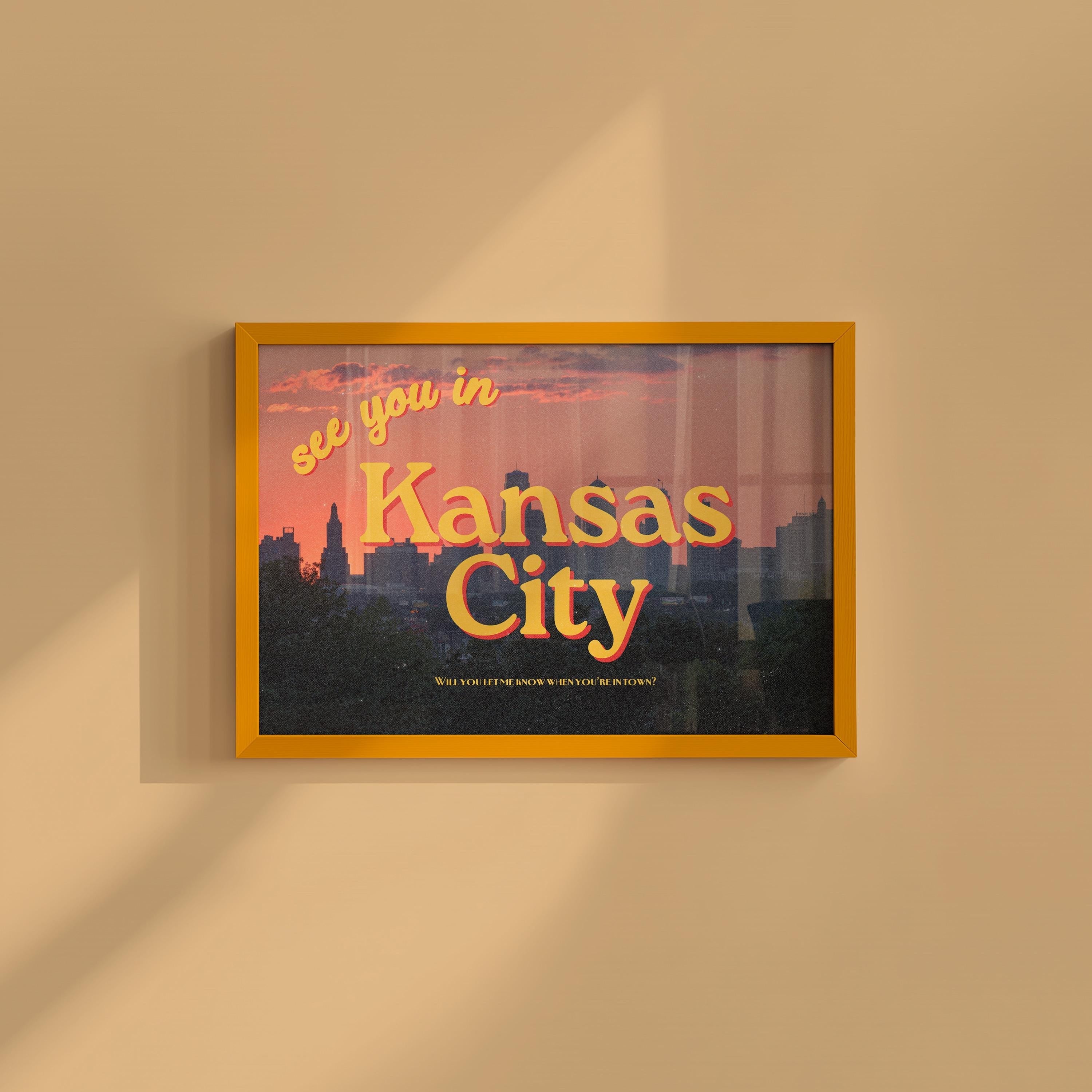 See you in Kansas City Retro Photography Horizontal Digital Art Print