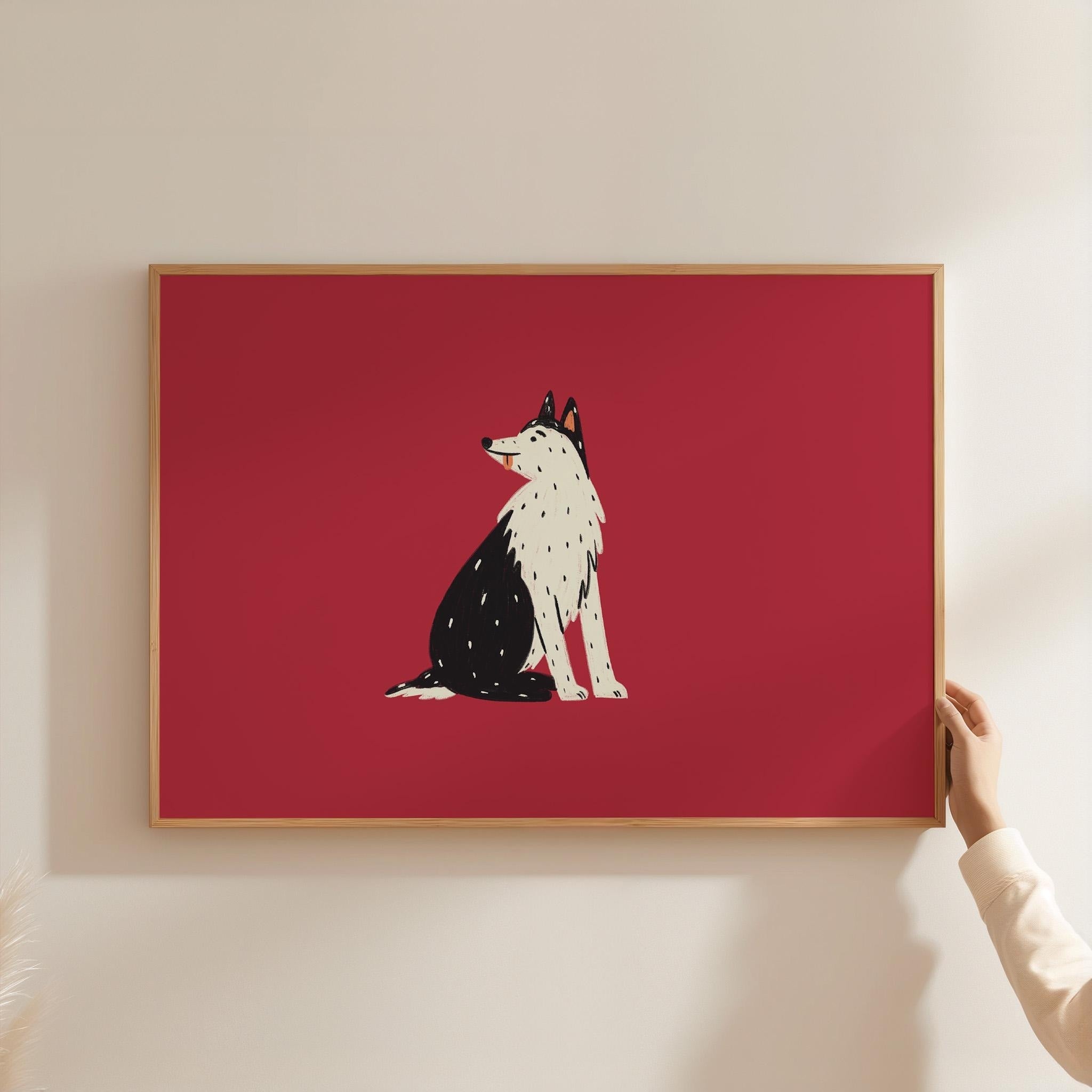 Dog Print, Maximalist Wall Art, Colorful Dog Wall Decor, Funky Dog Art,Printable Eclectic Wall Art, Trendy Wall Art,Digital Print, Husky Art