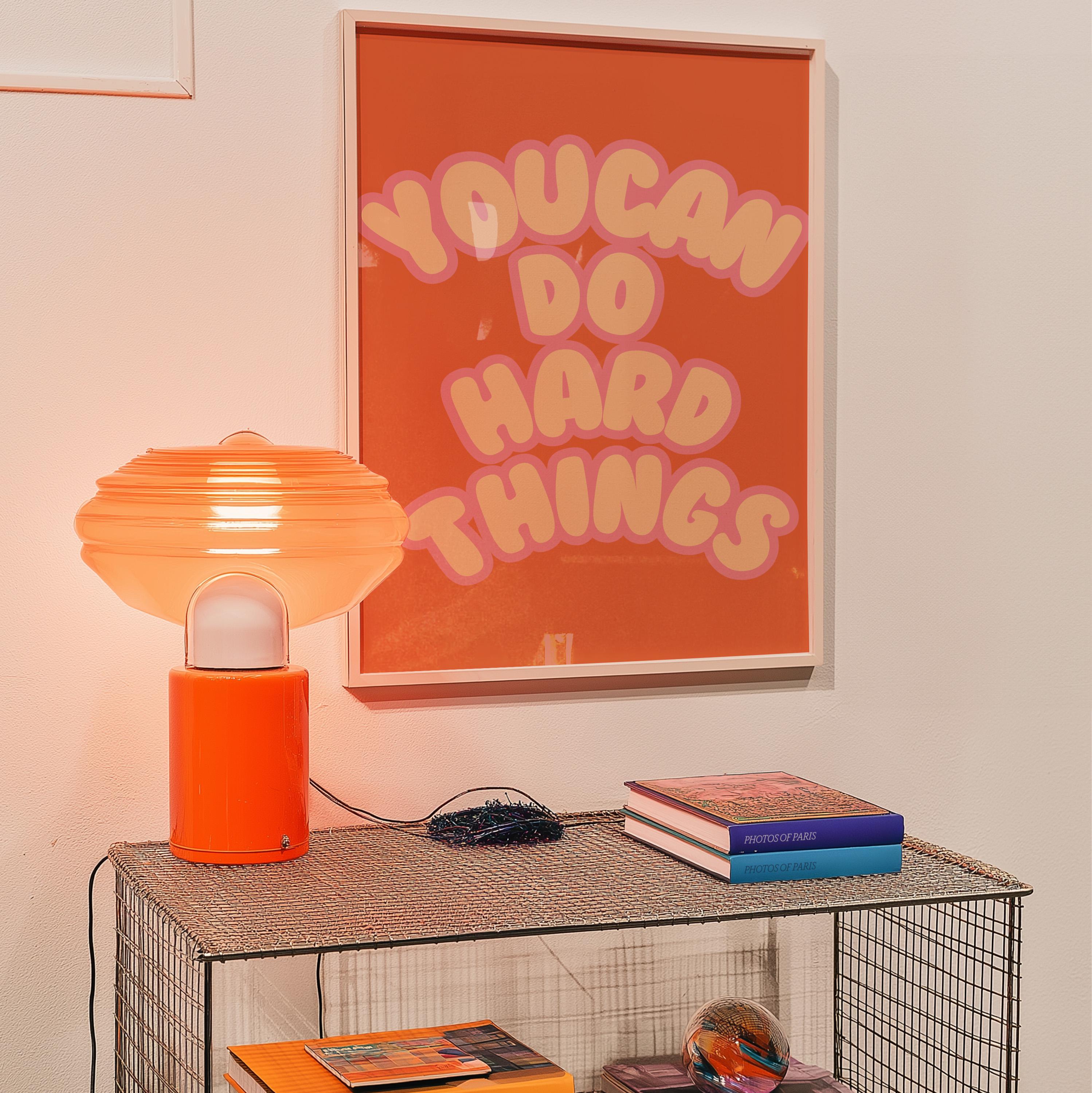 Classroom Art, Kids Room Art, Downloadable art, Positive Art, Hard things art print, Trendy Posters, Cute Positive Art, Orange and Pink Art